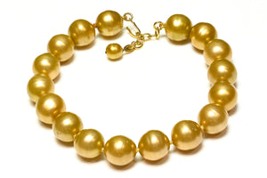 Vintage 1990's Chanel Paris Gold Glass Pearls Choker Collar Necklace