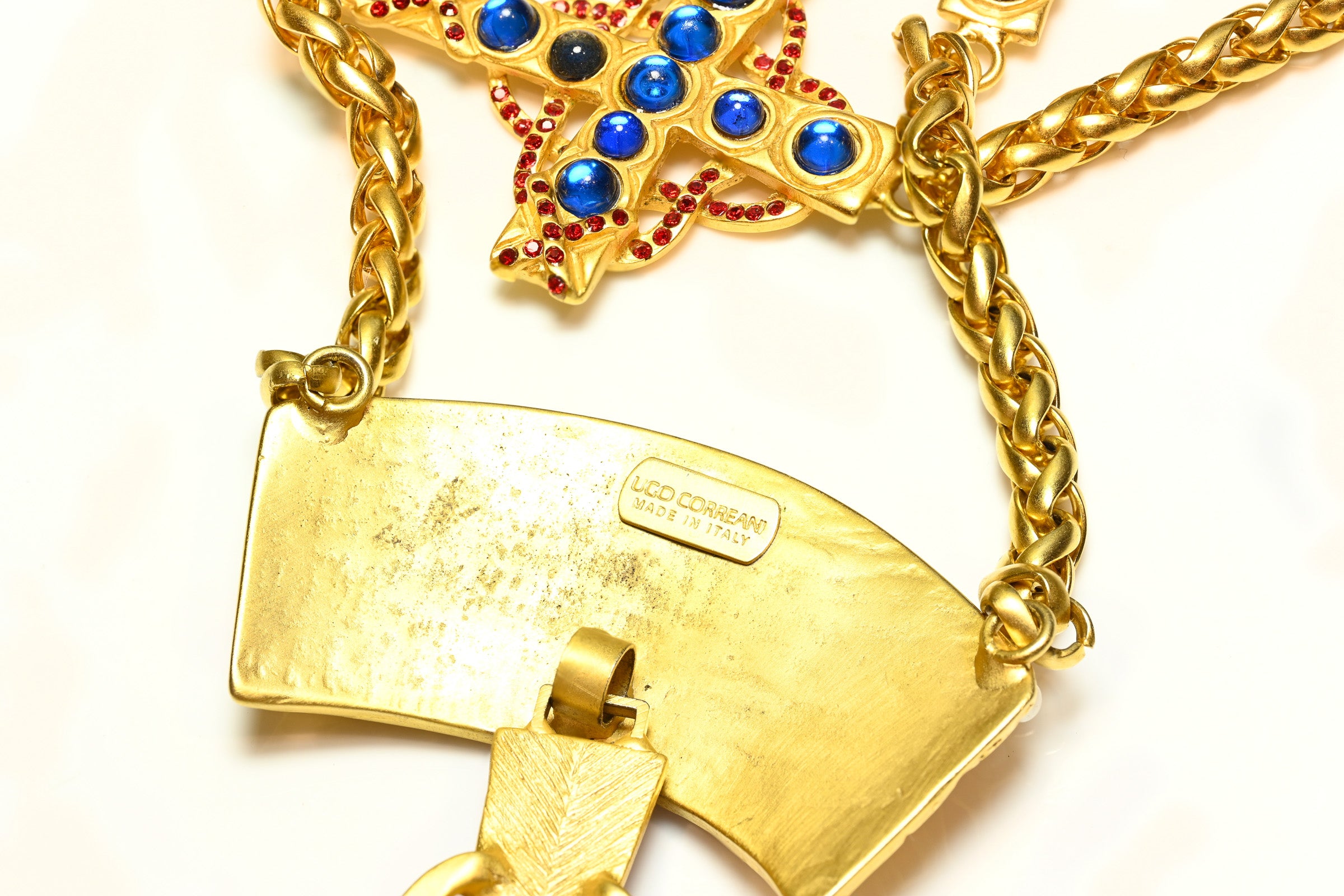 Vintage 1990's Ugo Correani for Gianni Versace Cross Necklace