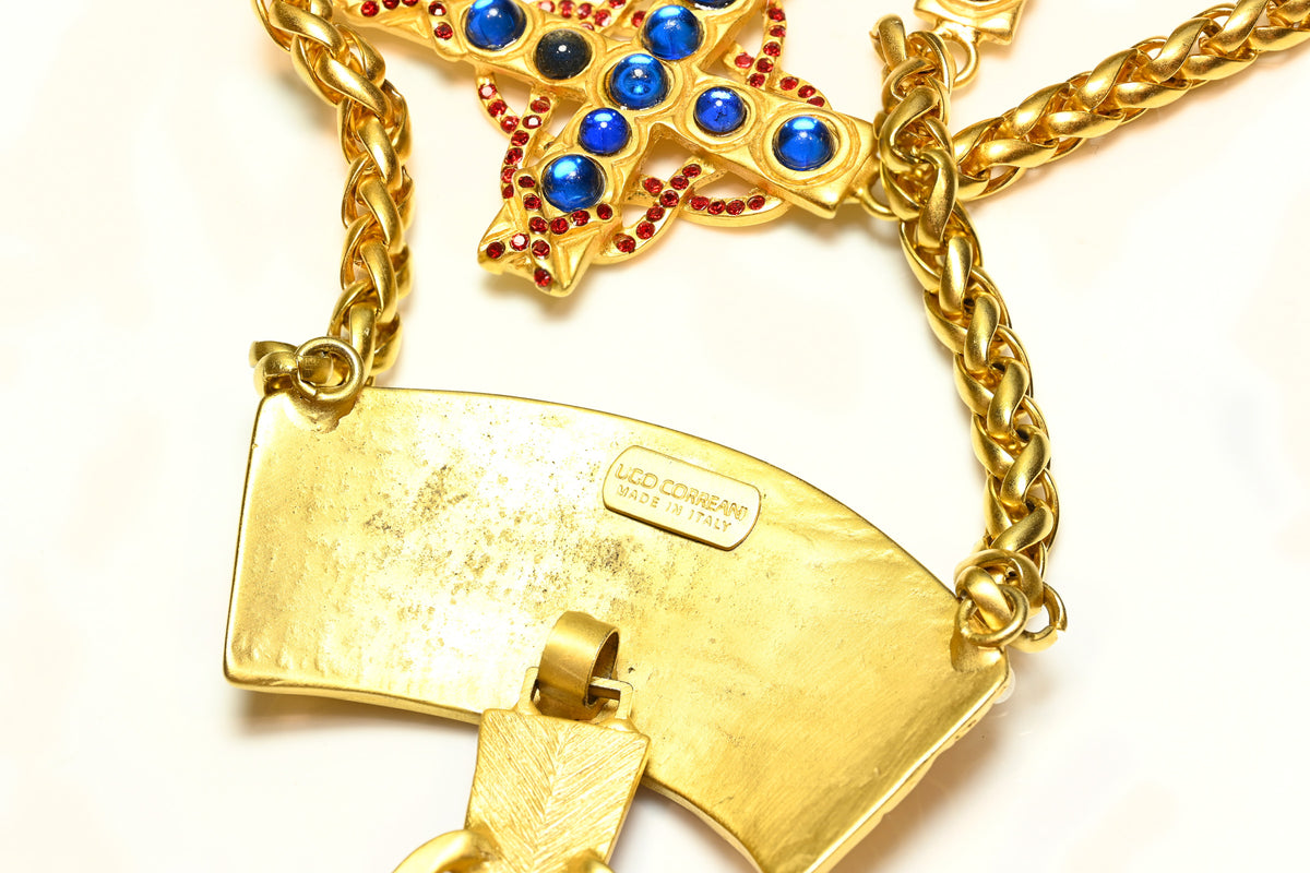 Vintage 1990's Ugo Correani for Gianni Versace Cross Necklace