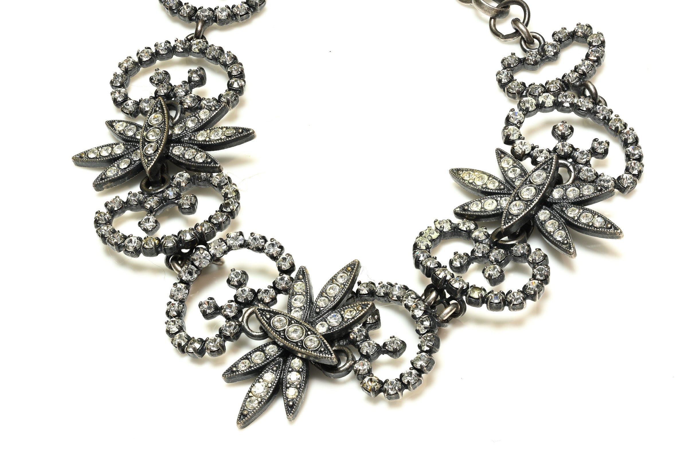 Vintage 1990's Christian Dior Galliano Crystal Dragonfly Bracelet Necklace 