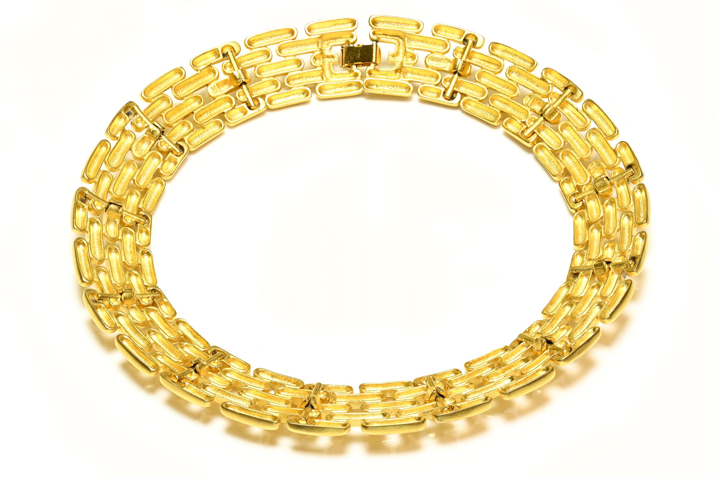 Vintage Givenchy Paris Gold Plated Chain Collar Necklace 2