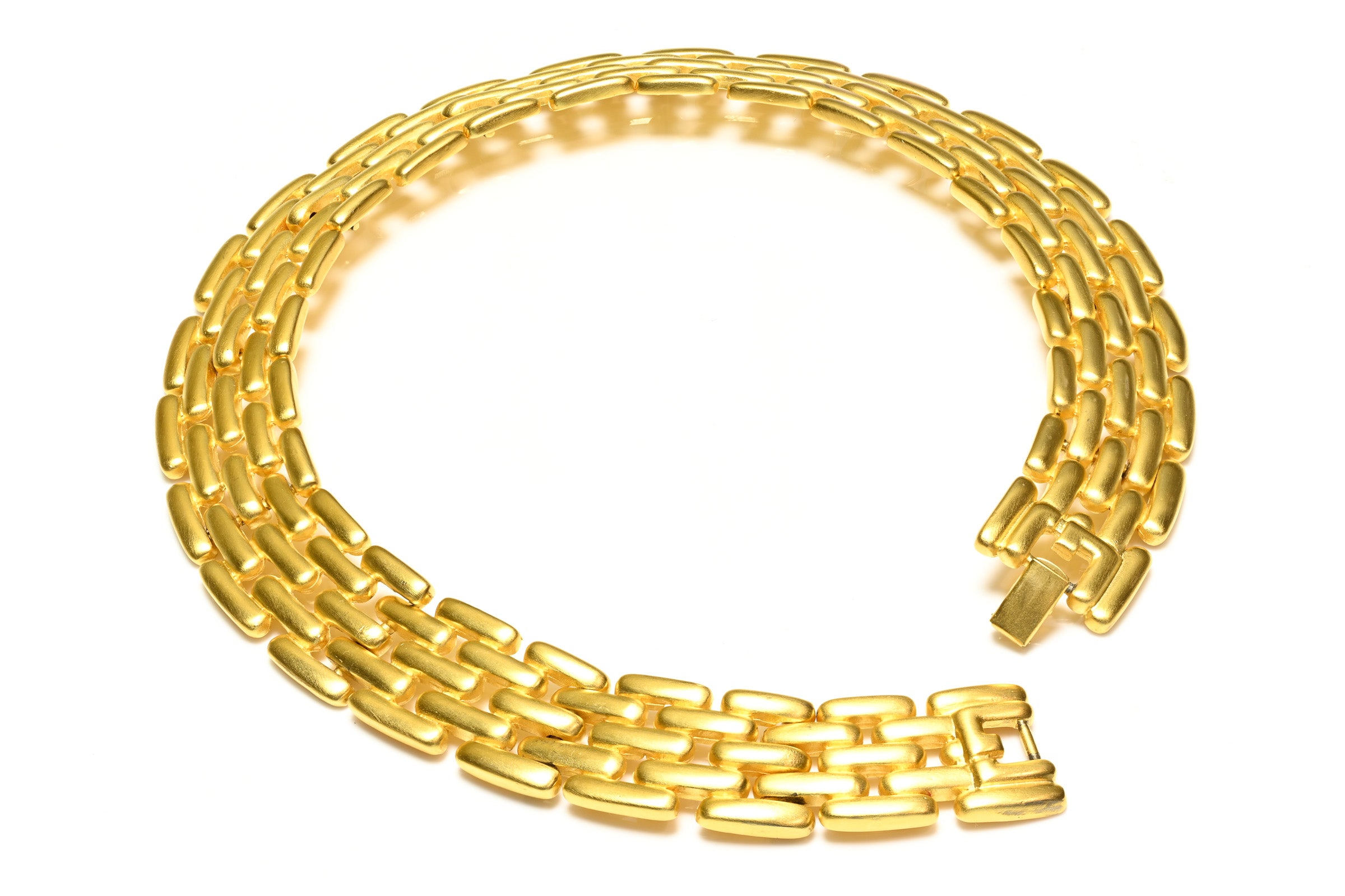 Vintage Givenchy Paris Gold Plated Chain Collar Necklace 1