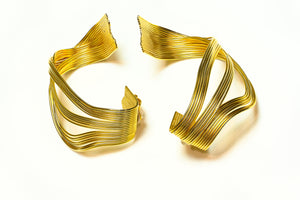 Vintage Premier Etage Paris Large Gold Plated Twist Earrings