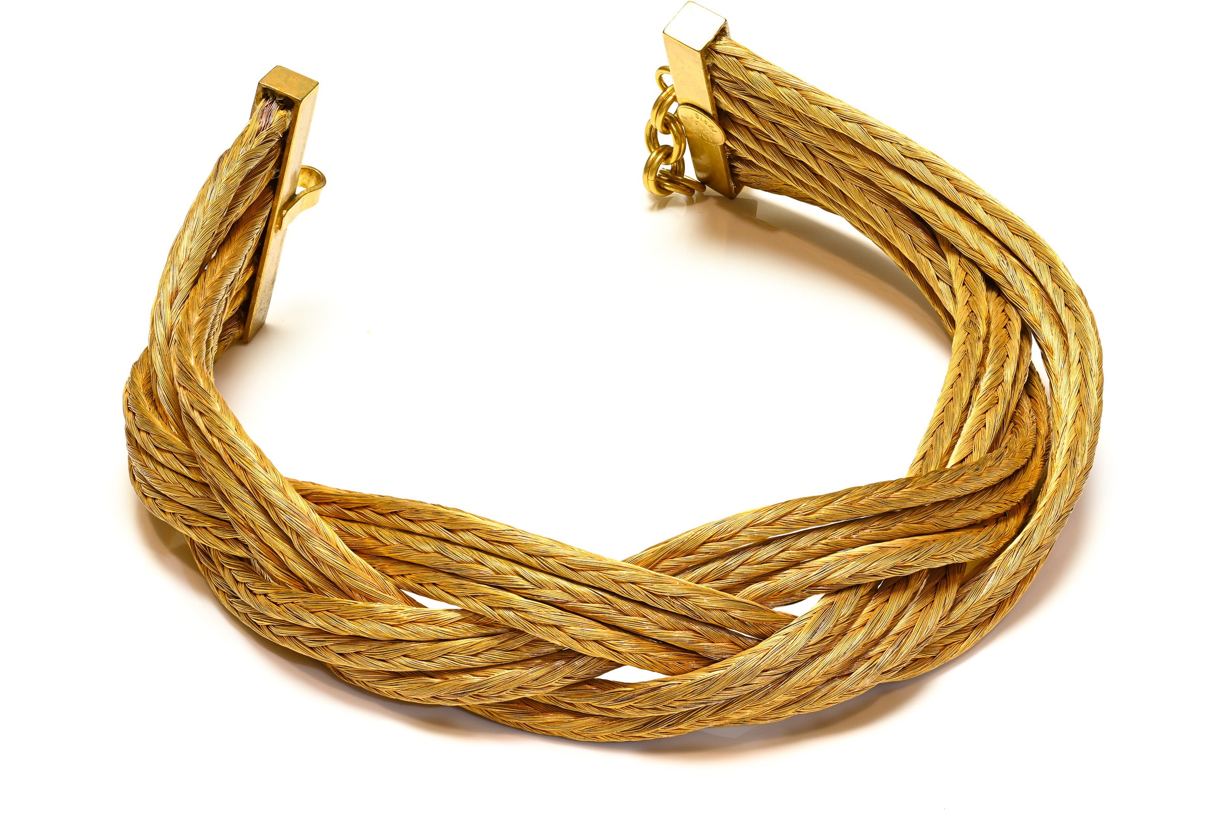 Vintage Premier Etage Paris Gold Plated Braided Choker Necklace