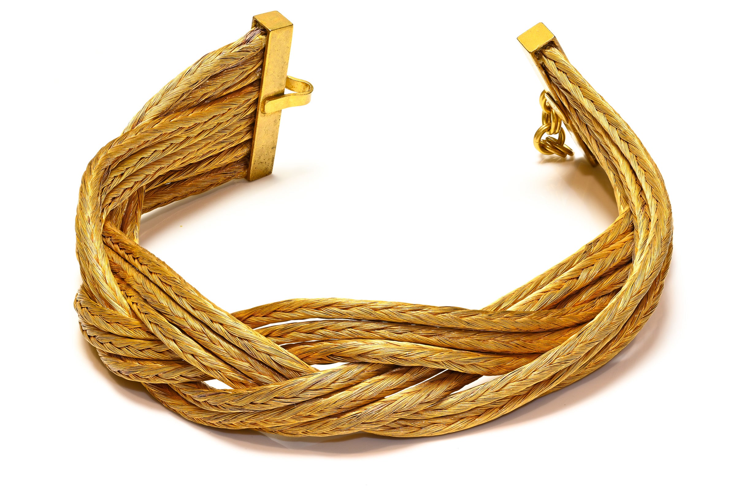 Vintage Premier Etage Paris Gold Plated Braided Choker Necklace 1
