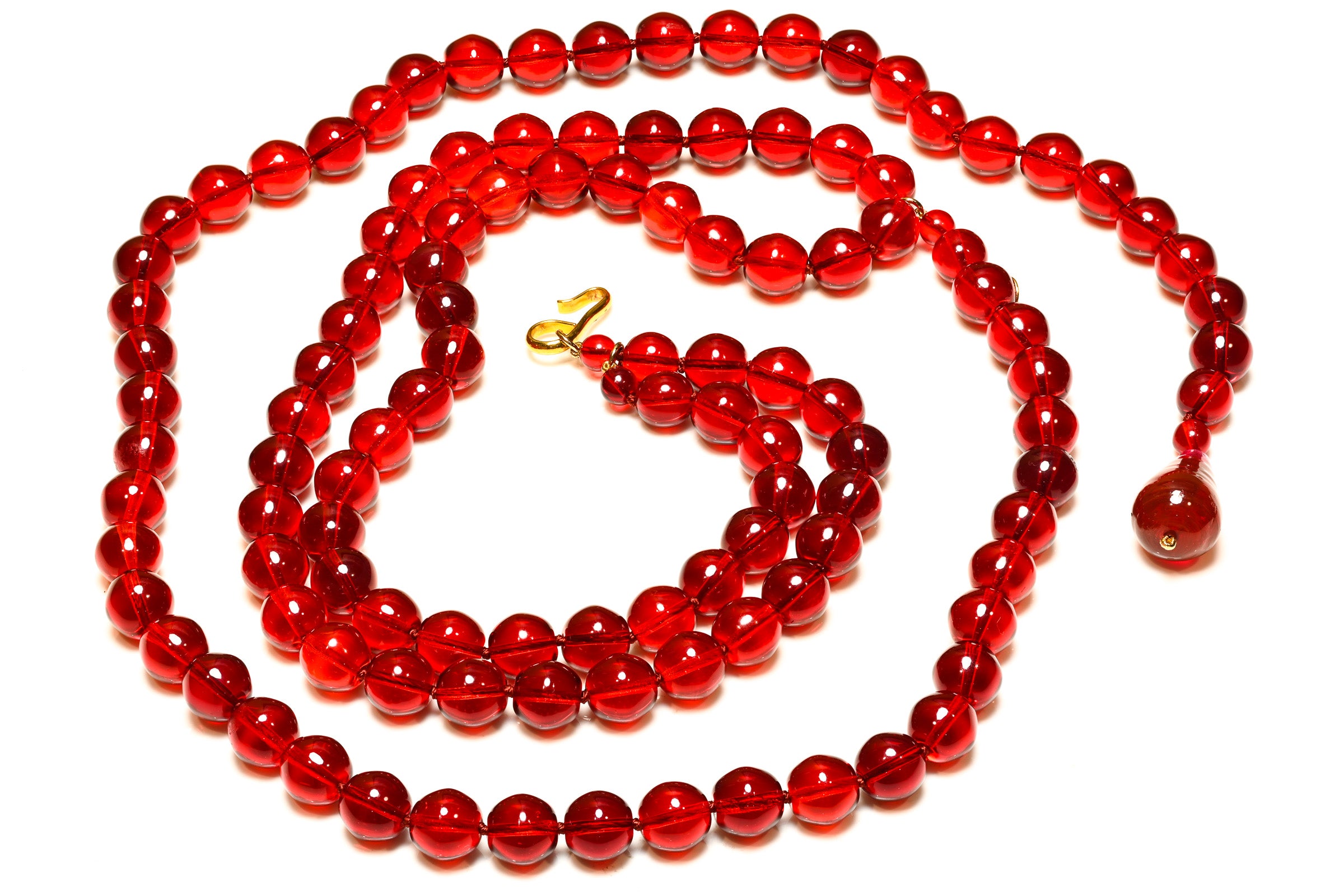 Vintage Chanel Paris Collection 29 Maison Gripoix Red Glass Beads Belt 1