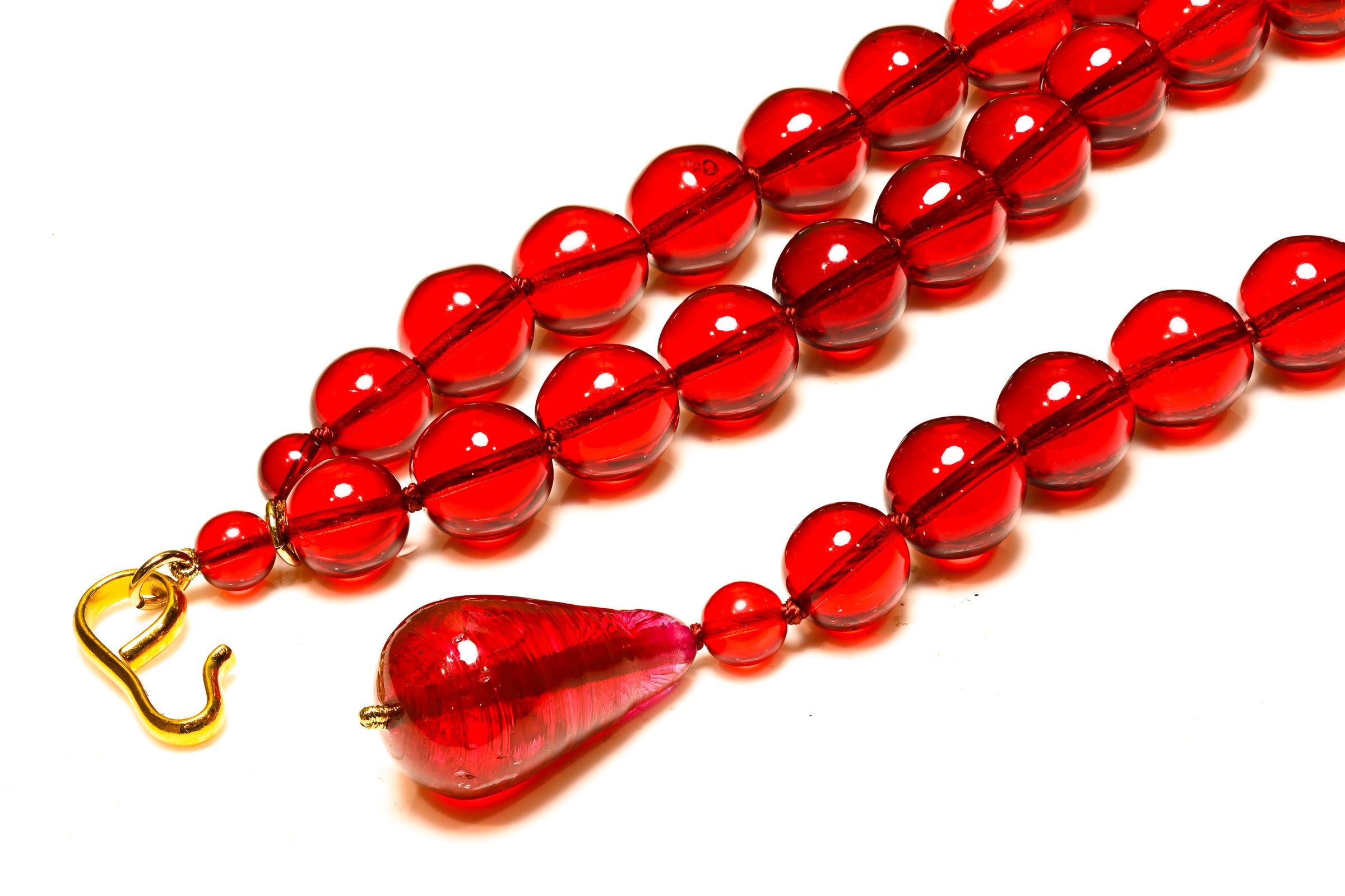 Vintage Chanel Paris Collection 29 Maison Gripoix Red Glass Beads Belt 2