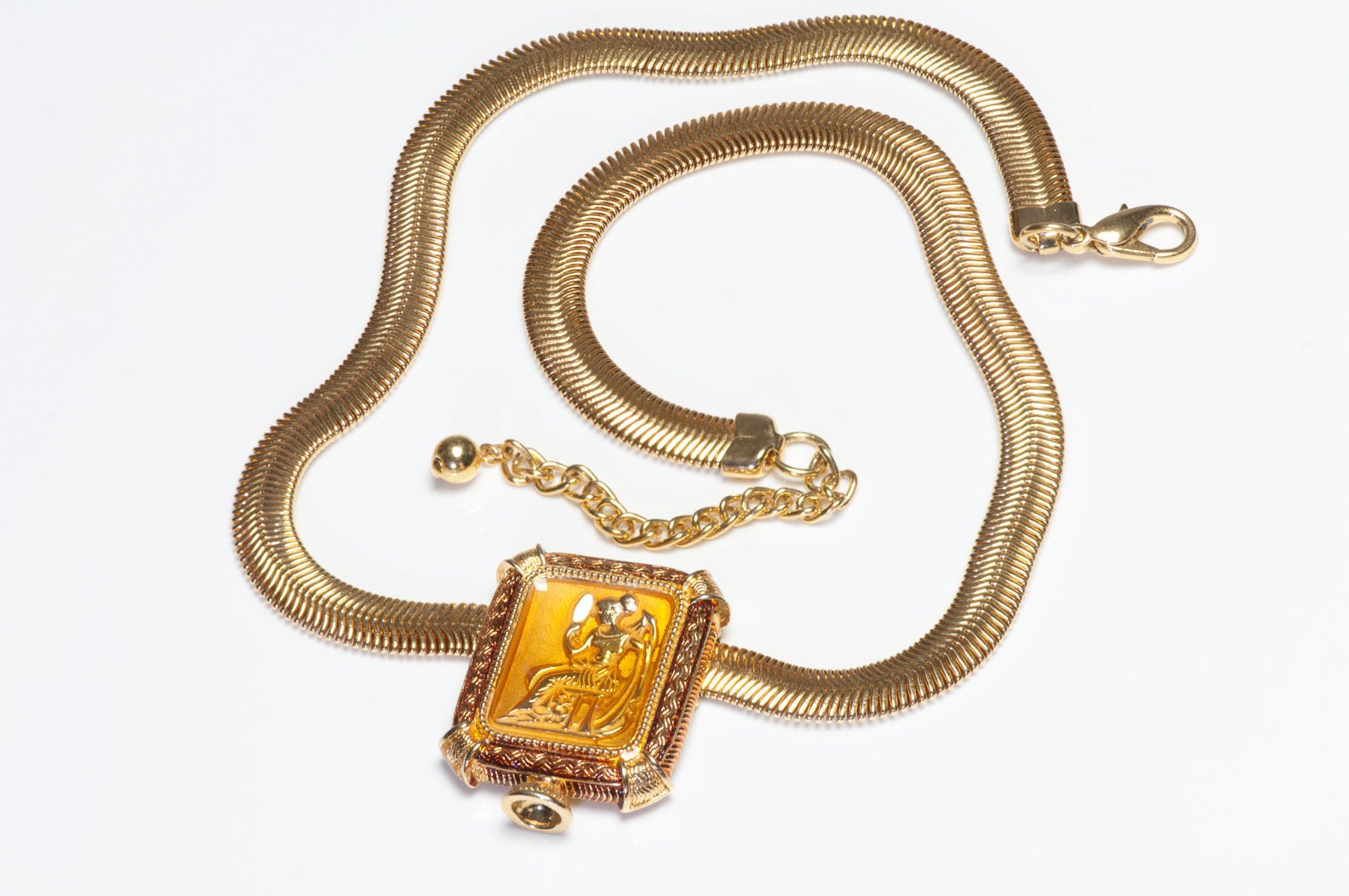 Edgar Berebi Limited Edition Yellow Enamel Intaglio Collar Necklace