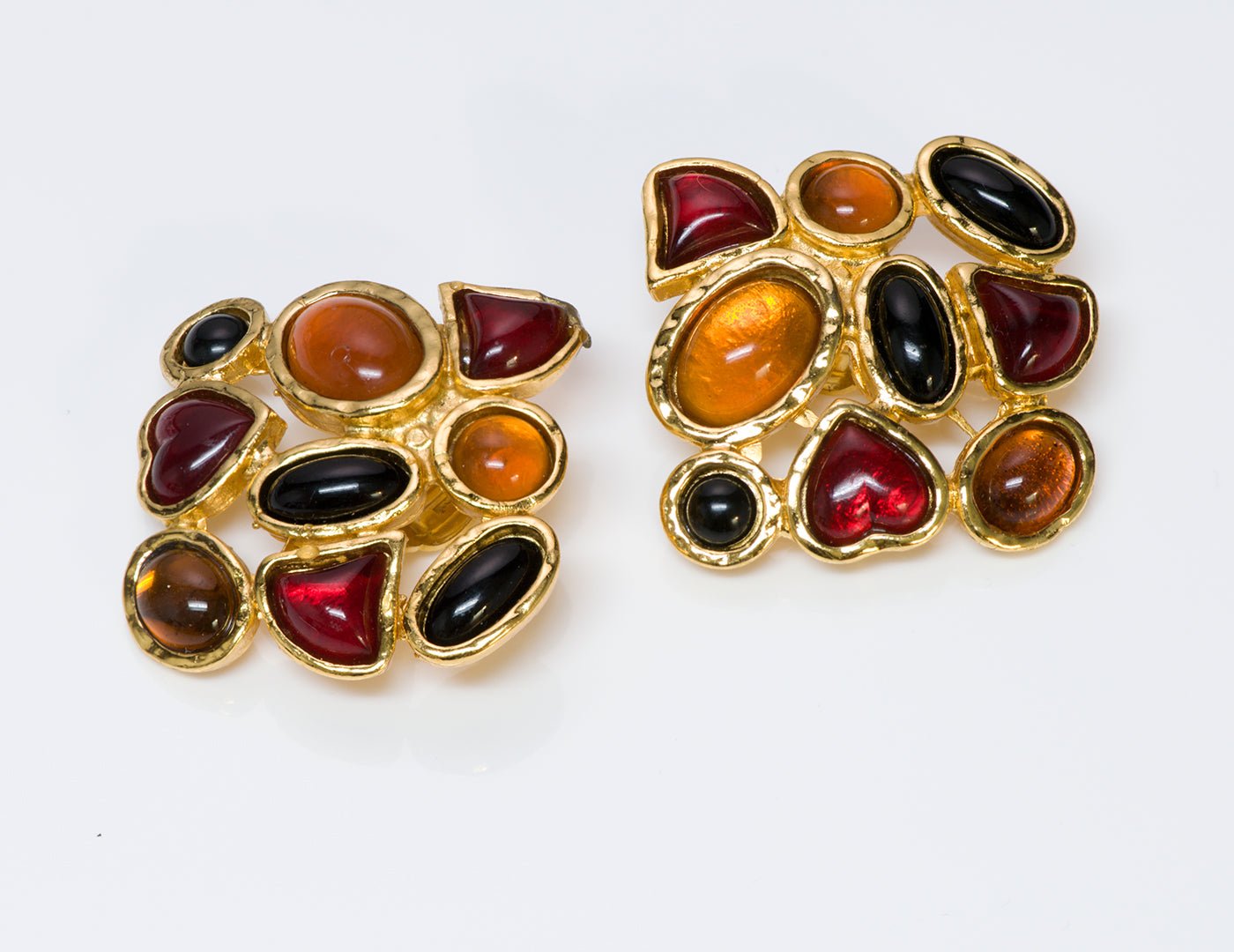 Edouard Rambaud Heart Glass Earrings - DSF Antique Jewelry