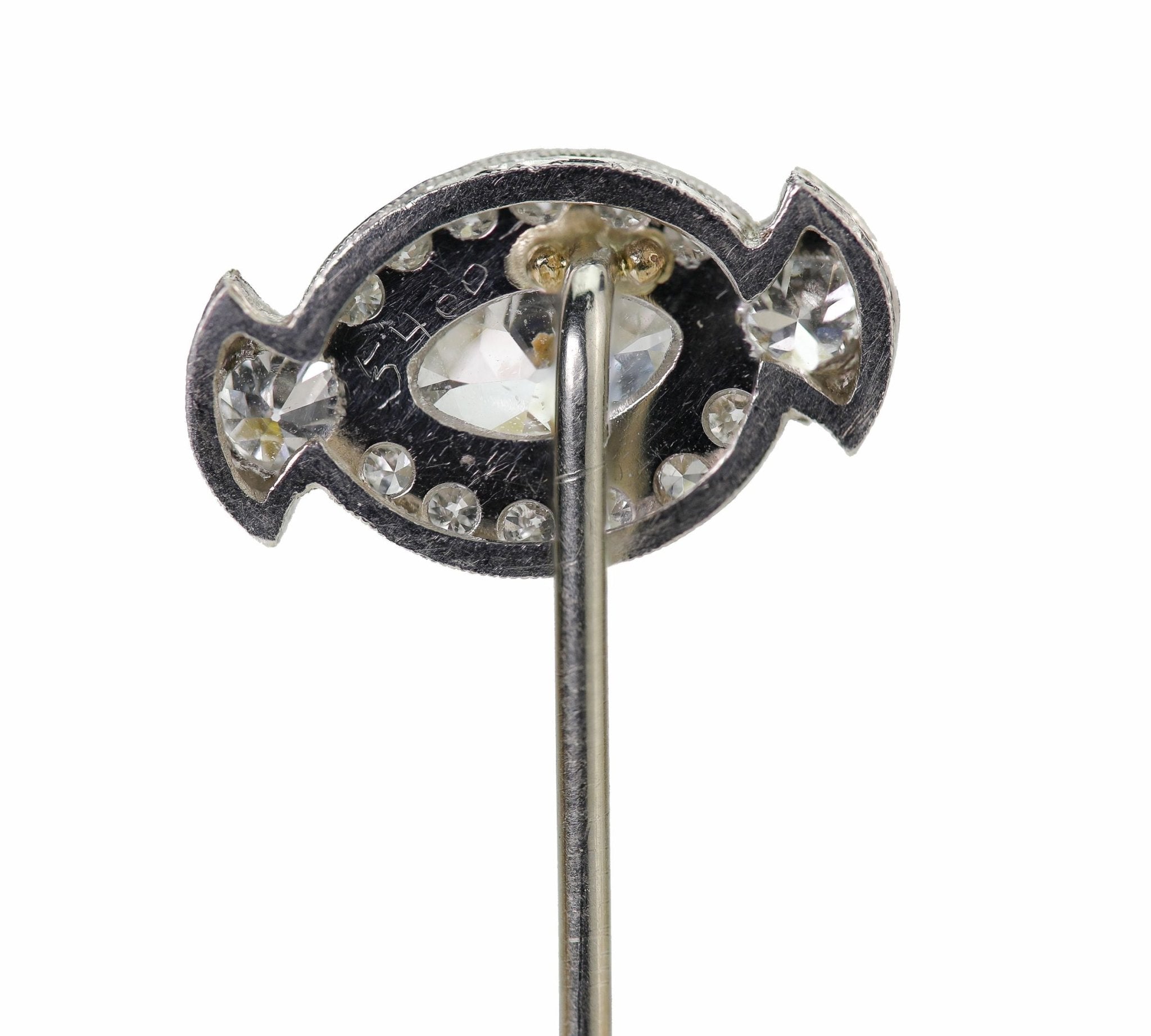 Edwardian Marquise Diamond Stick Pin - DSF Antique Jewelry