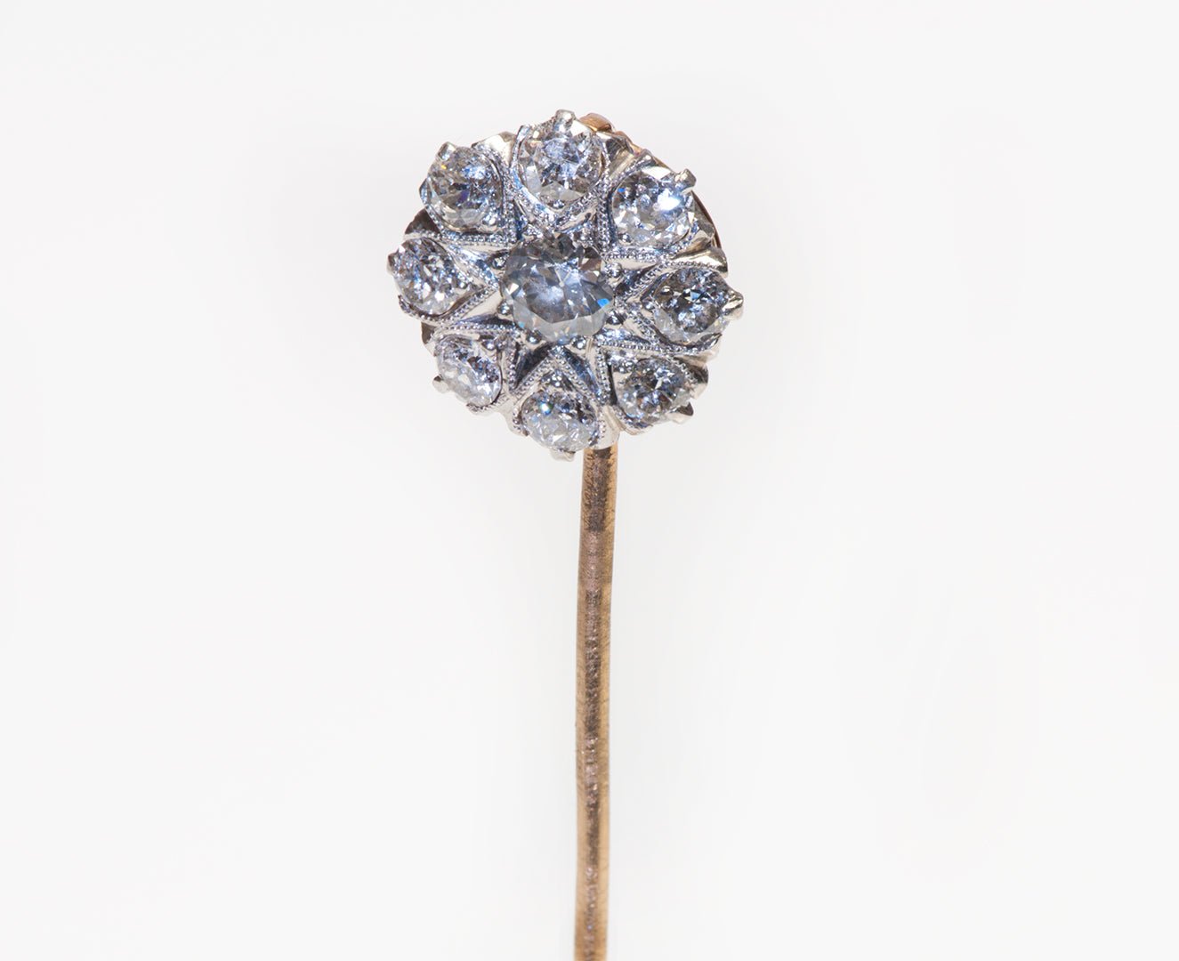 Edwardian Platinum Diamond Stick Pin