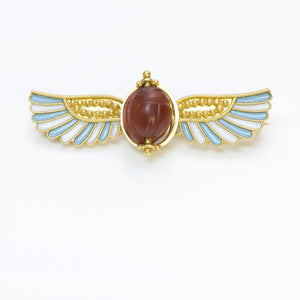 Antique Egyptian Revival Carnelian Gold Brooch