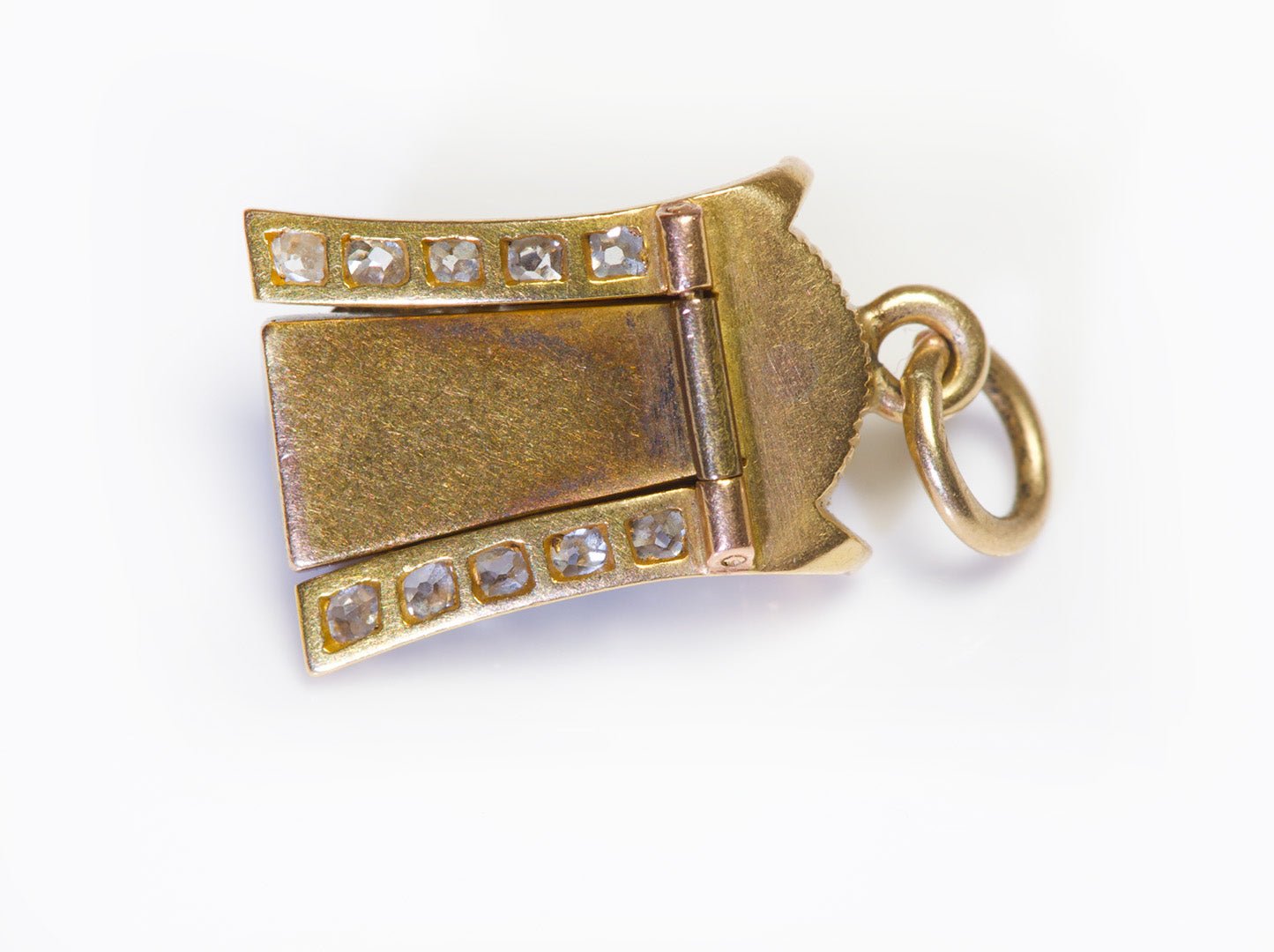 Egyptian Revival Gold Diamond Ruby Charm
