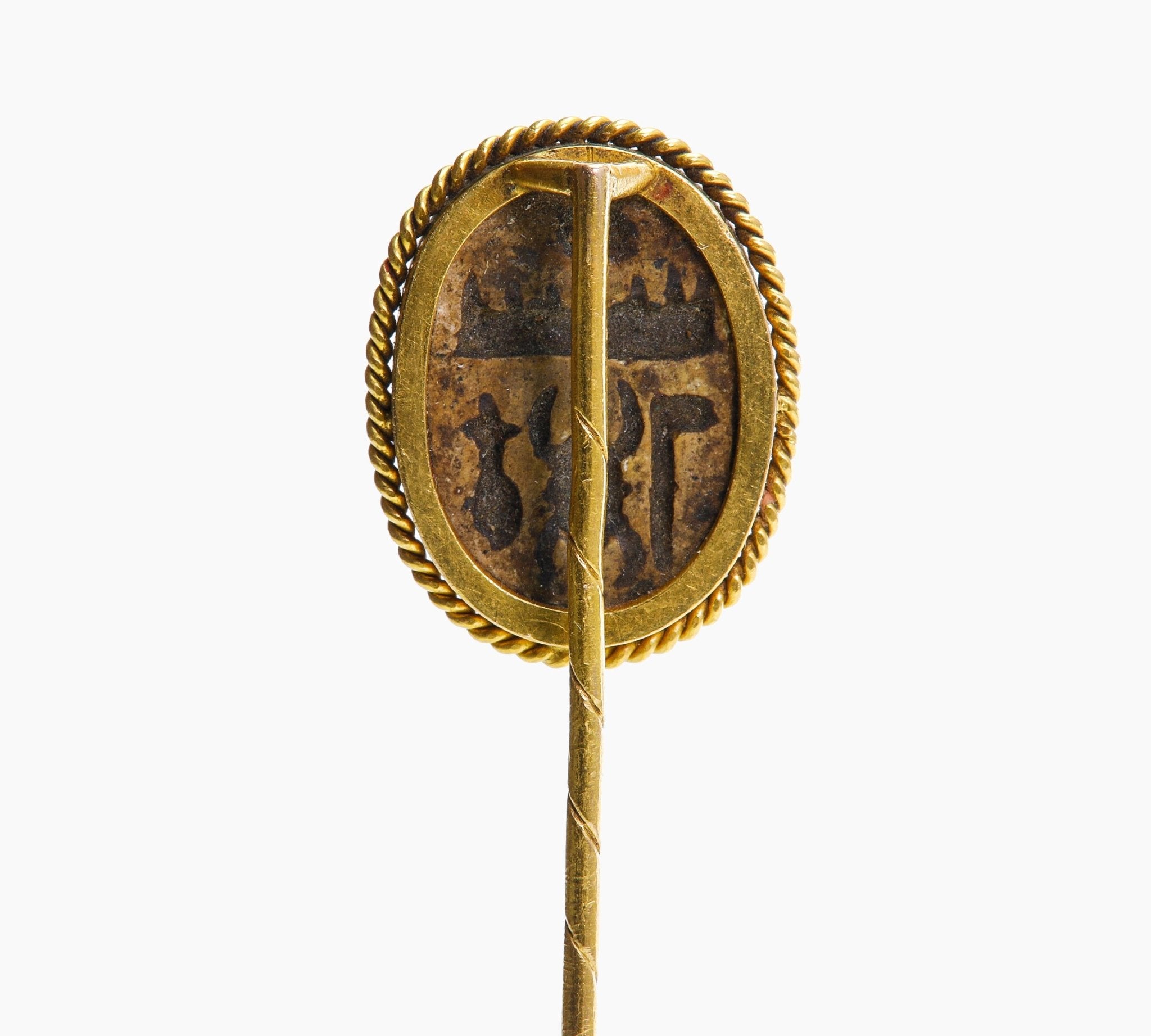 Egyptian Revival Gold Scarab Stick Pin