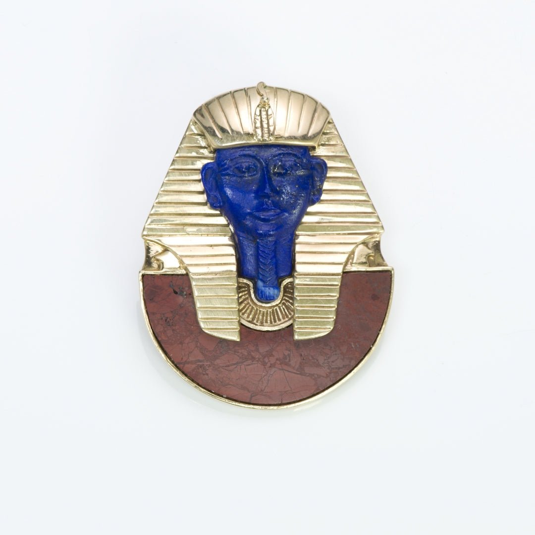 Egyptian Revival Pharaoh Gold Pendant