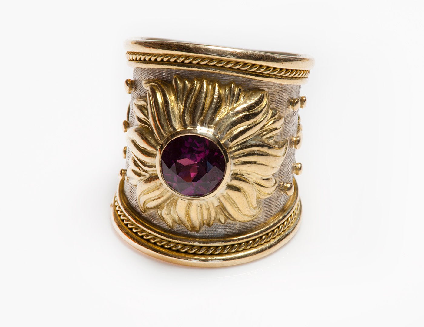 Elizabeth Gage 18K Gold Pink Tourmaline Ring