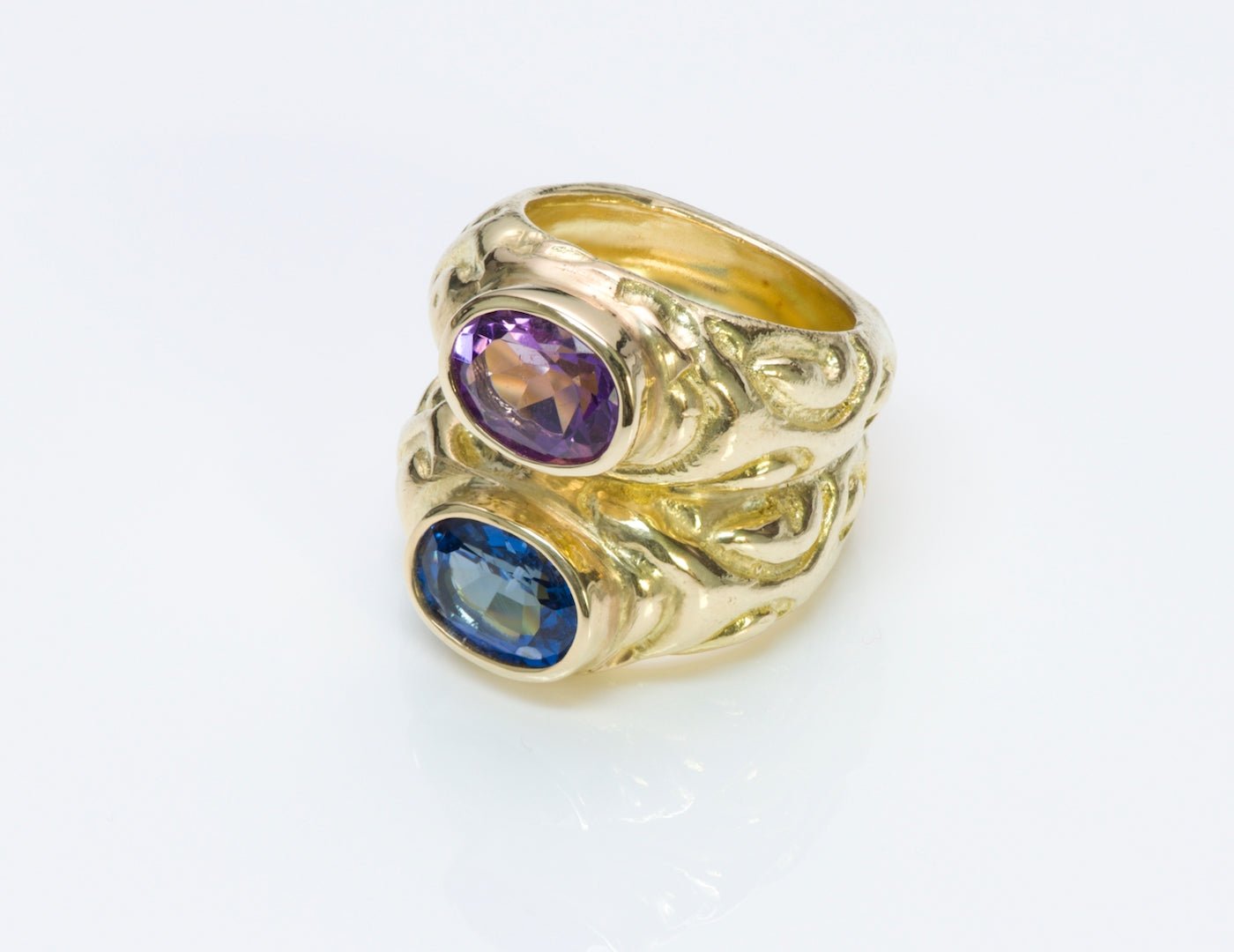 Elizabeth Gage Sapphire & Amethyst Ring - DSF Antique Jewelry