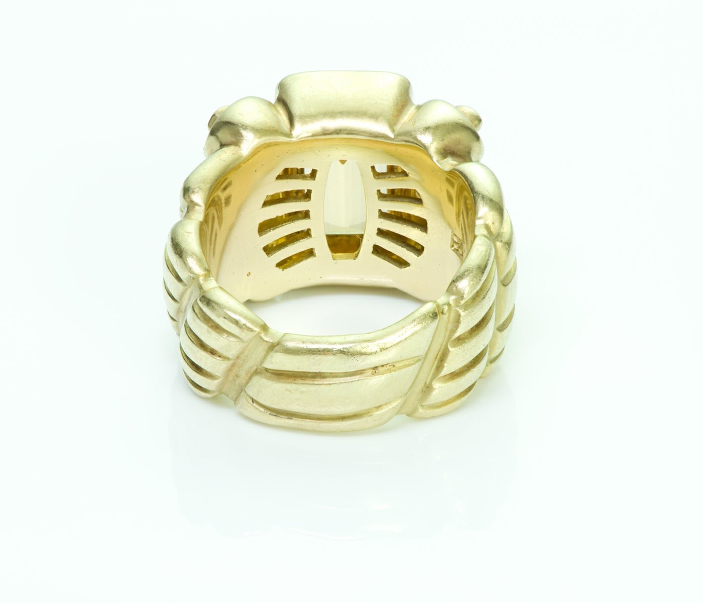 Elizabeth Rand 18K Yellow Gold Topaz Diamond Ring - DSF Antique Jewelry
