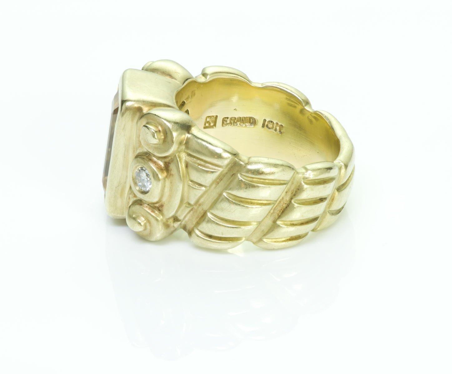 Elizabeth Rand 18K Yellow Gold Topaz Diamond Ring