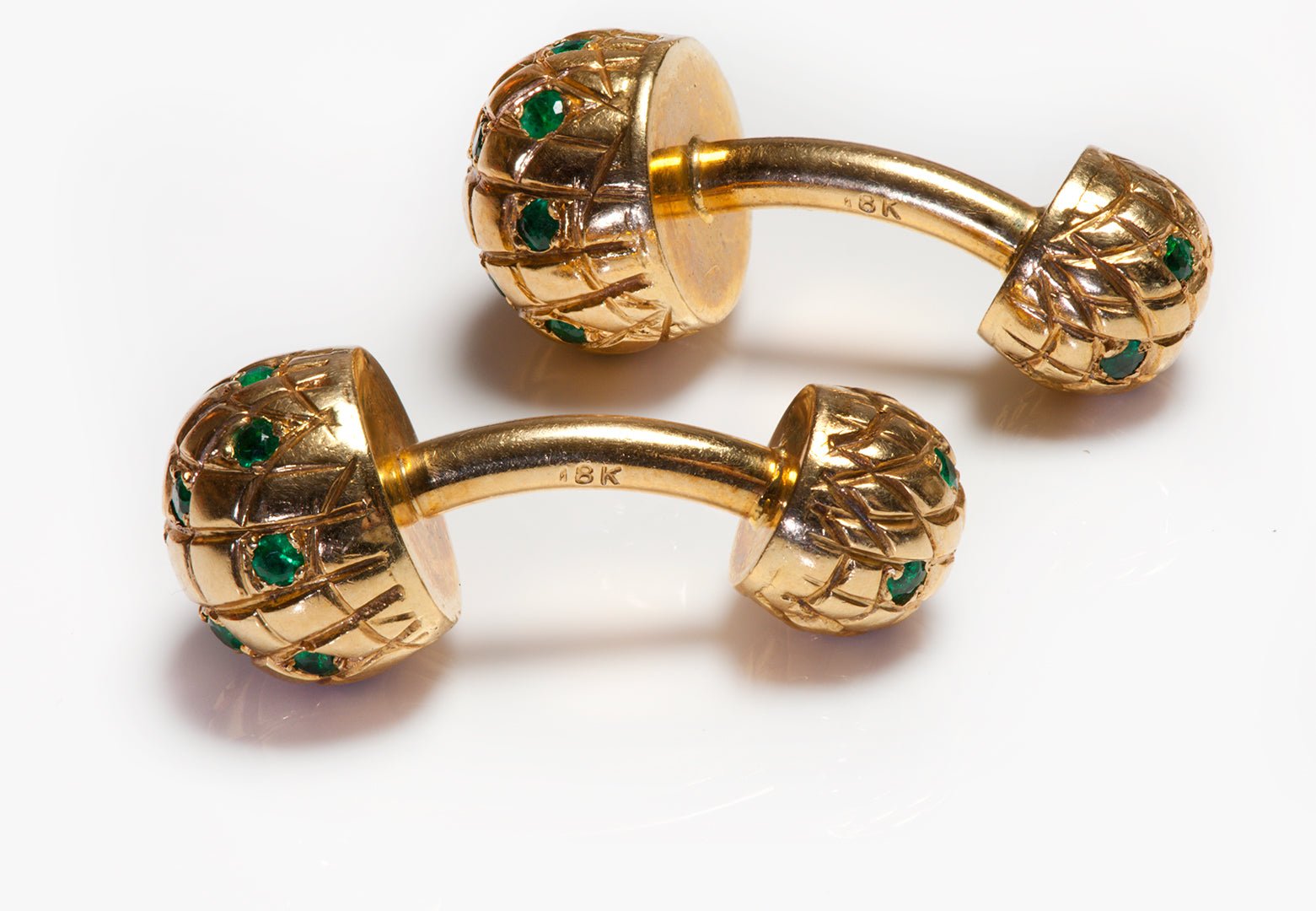 Emerald 18K Yellow Gold Cufflinks
