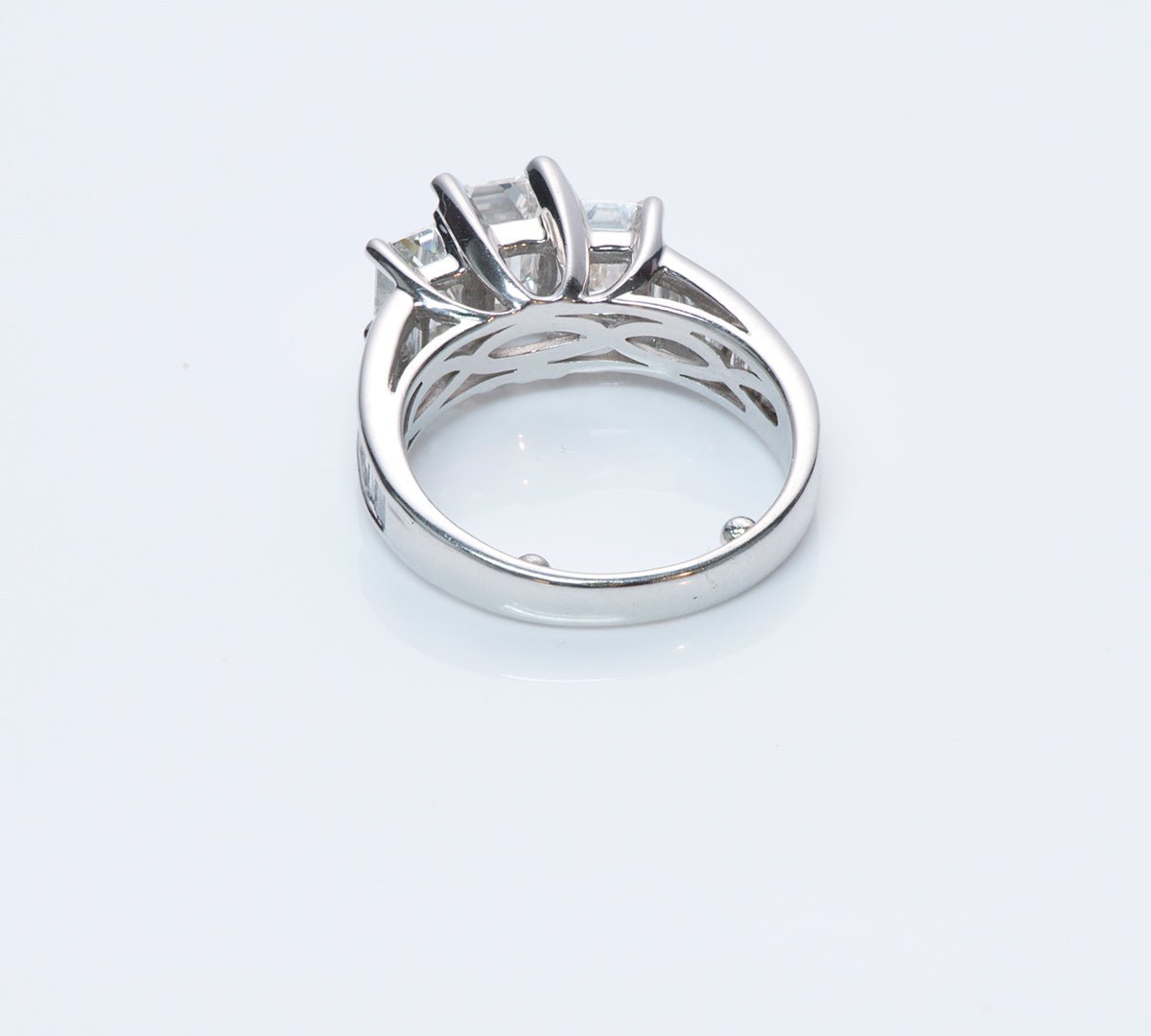 Emerald Cut Diamond Gold Engagement Ring