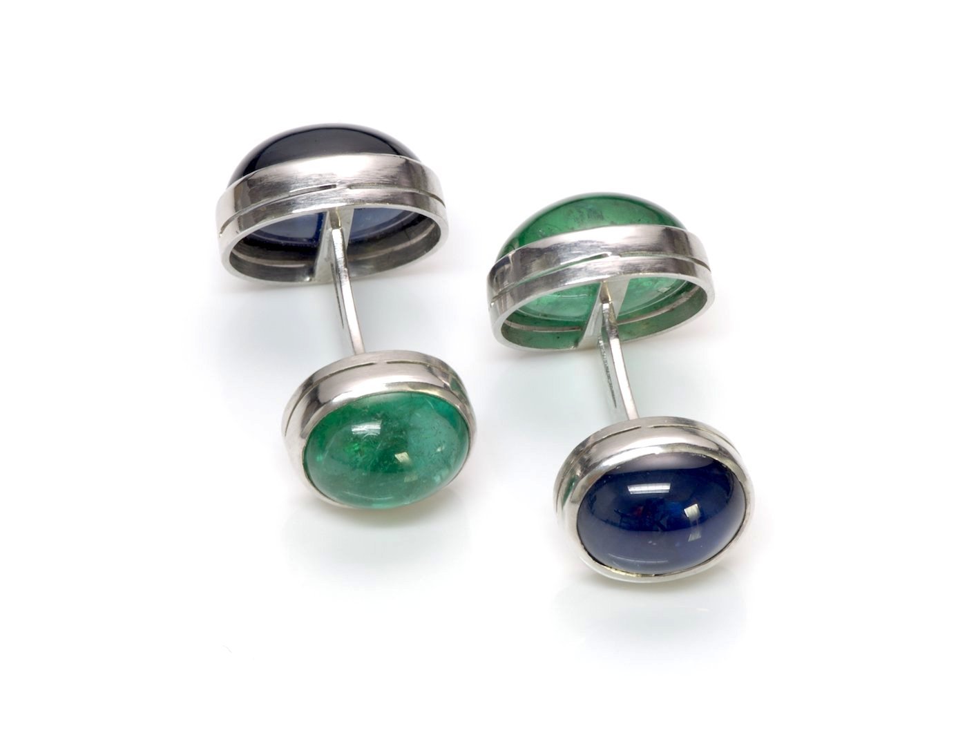 Emerald & Sapphire Platinum Cufflinks