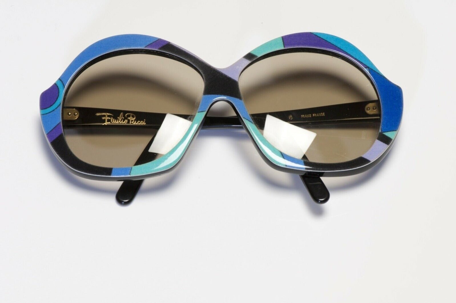 Emilio Pucci 1960’s Purple Blue Green Psychedelic Women’s Sunglasses - DSF Antique Jewelry
