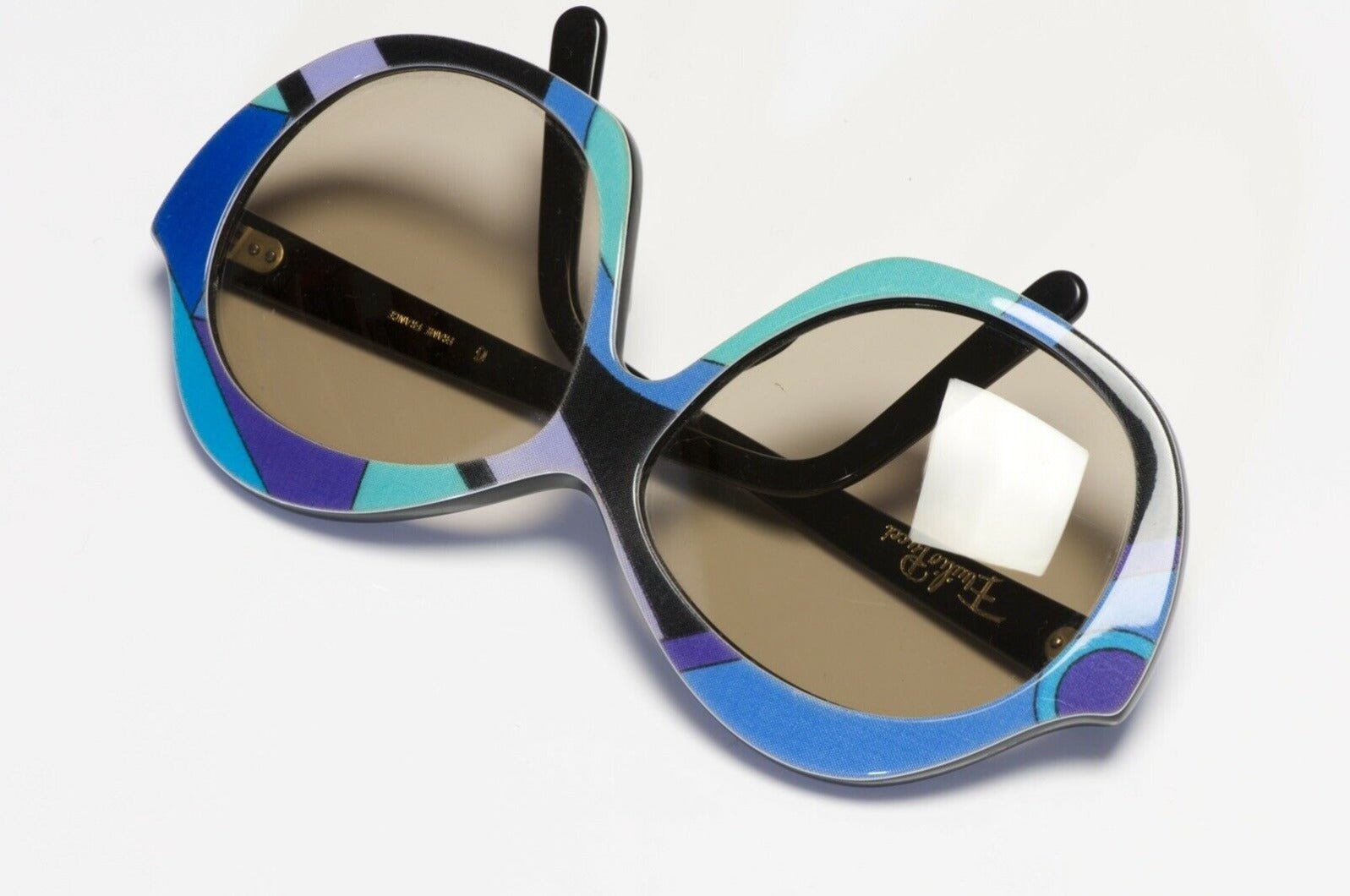 Emilio Pucci 1960’s Purple Blue Green Psychedelic Women’s Sunglasses