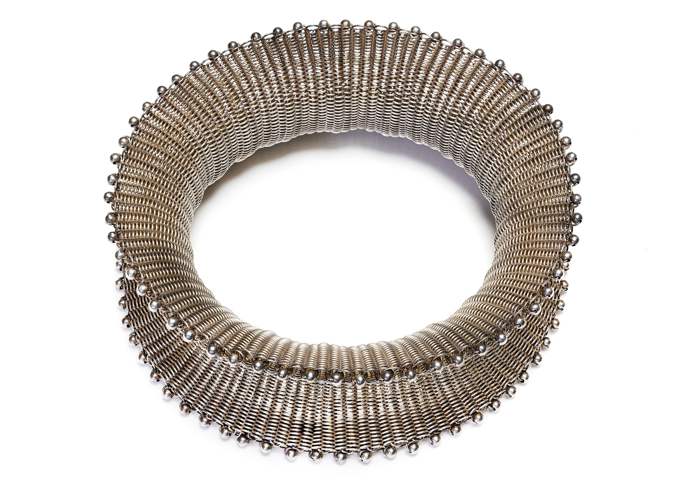 Vintage Sterling Silver Flexible Coil Bangle Bracelet