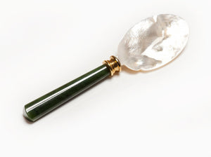 Faberge Jade Oyster Shell Caviar Spoon