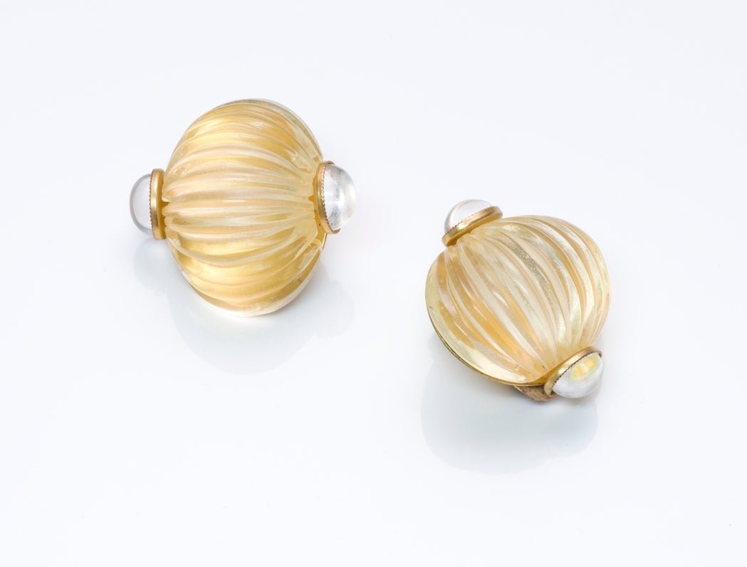 Fabrice Paris Carved Lucite Earrings