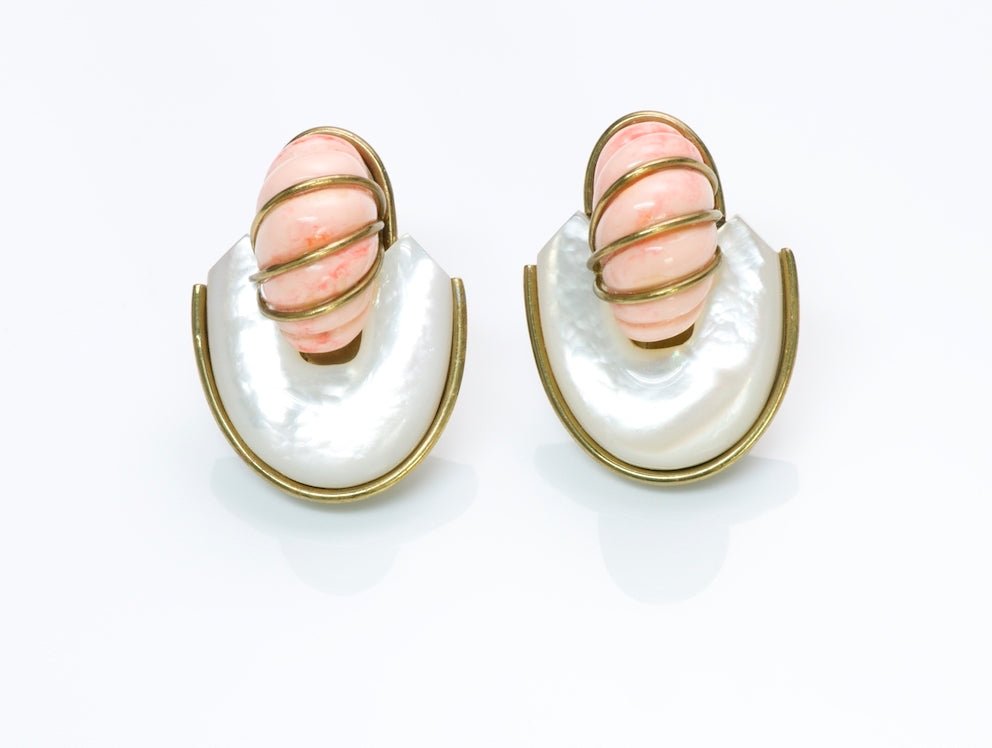 Fabrice Paris Mother of Pearl Earrings - DSF Antique Jewelry
