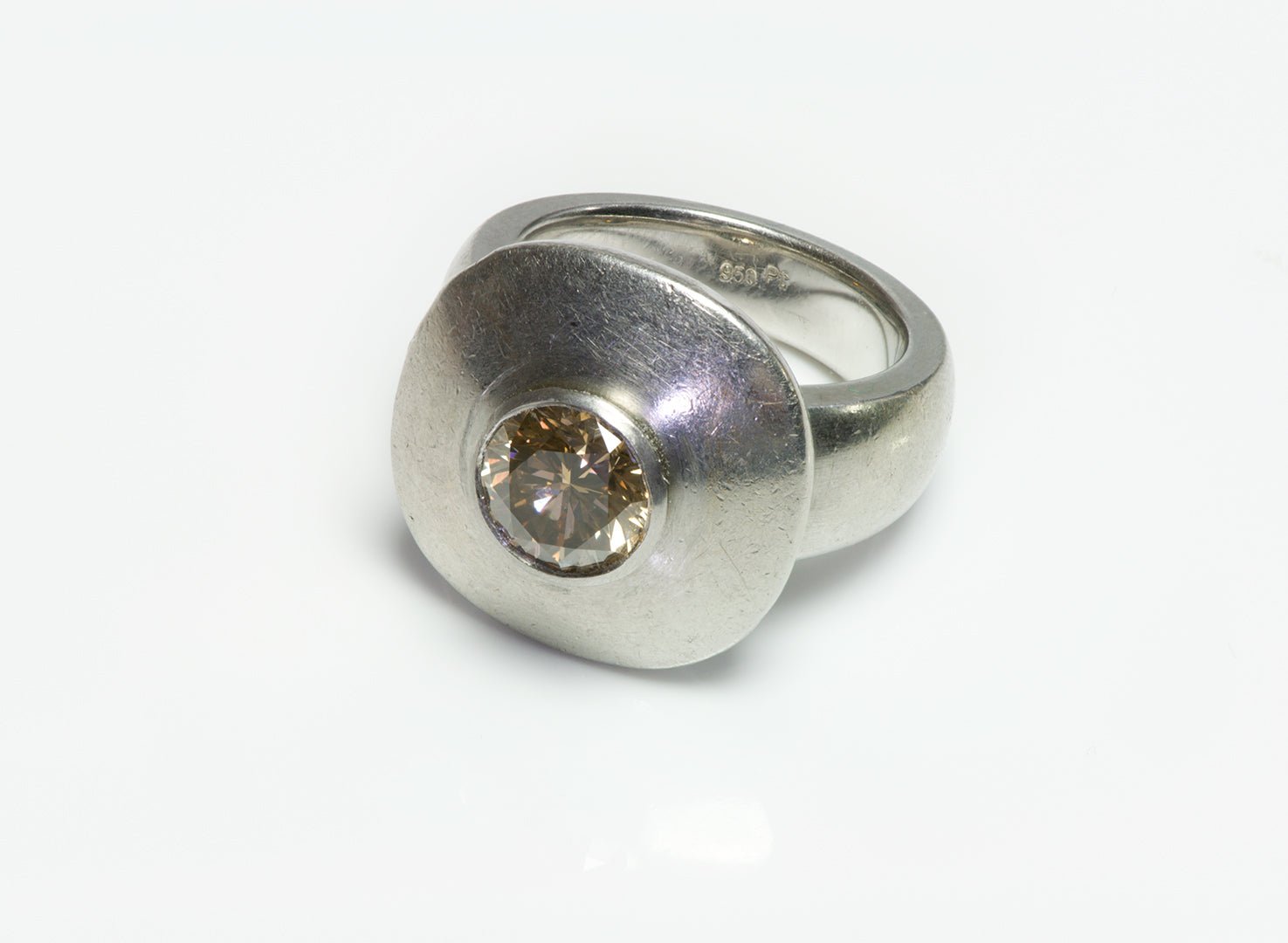 Fancy Diamond Platinum Ring - DSF Antique Jewelry