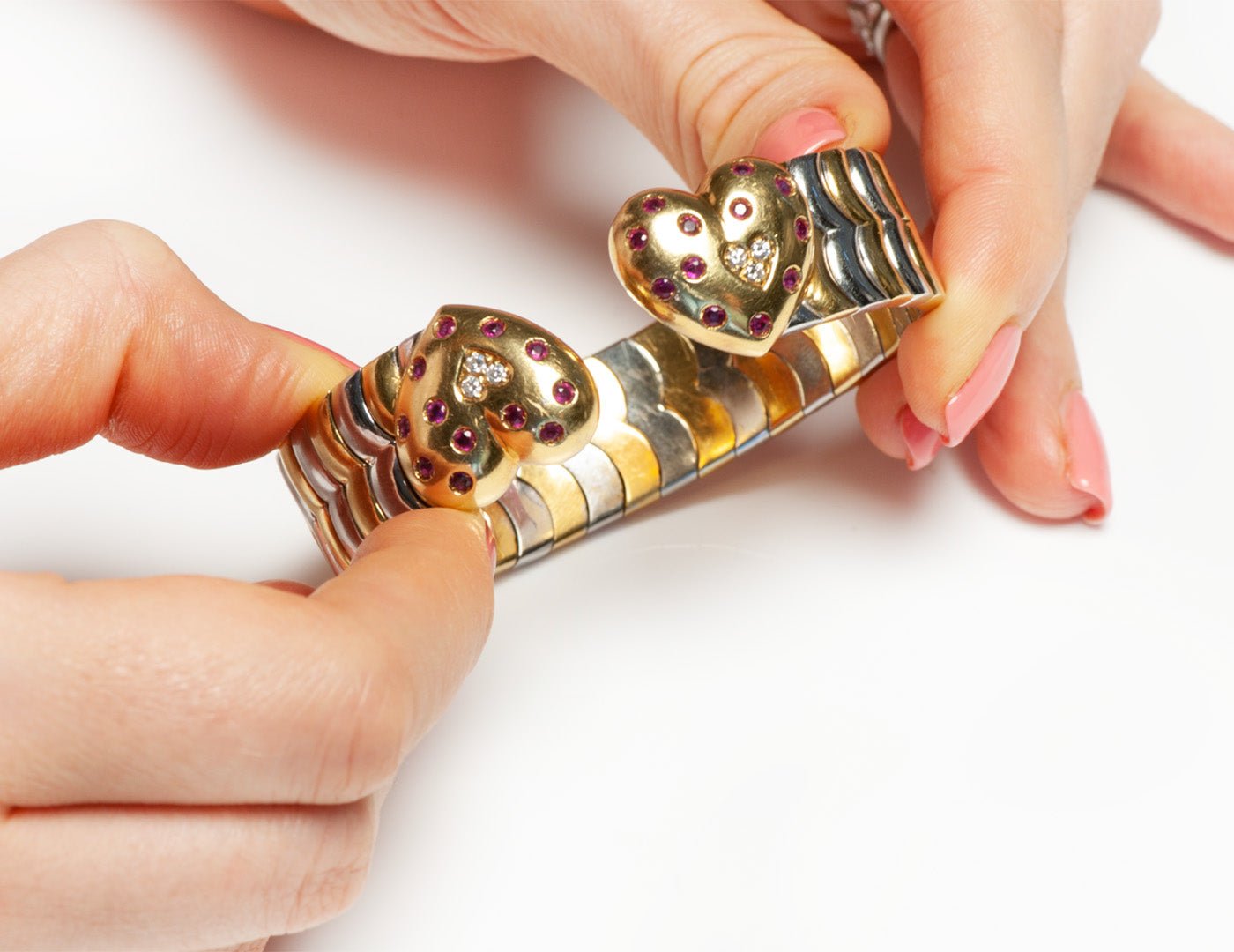 Faraone 18K Gold Ruby Diamond Bracelet - DSF Antique Jewelry