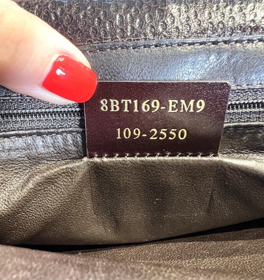 Fendi Brown Leather Flap Top Handle Turn-Lock Crossbody Bag