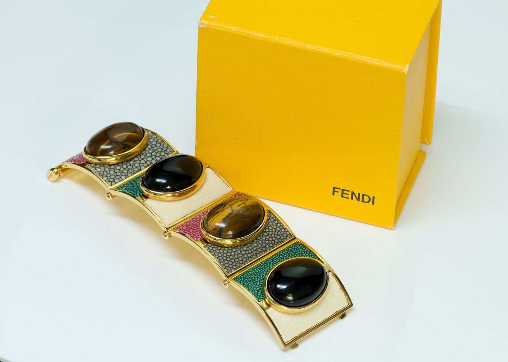 Fendi Stingray Semi-Precious Stone Cuff Bracelet - DSF Antique Jewelry