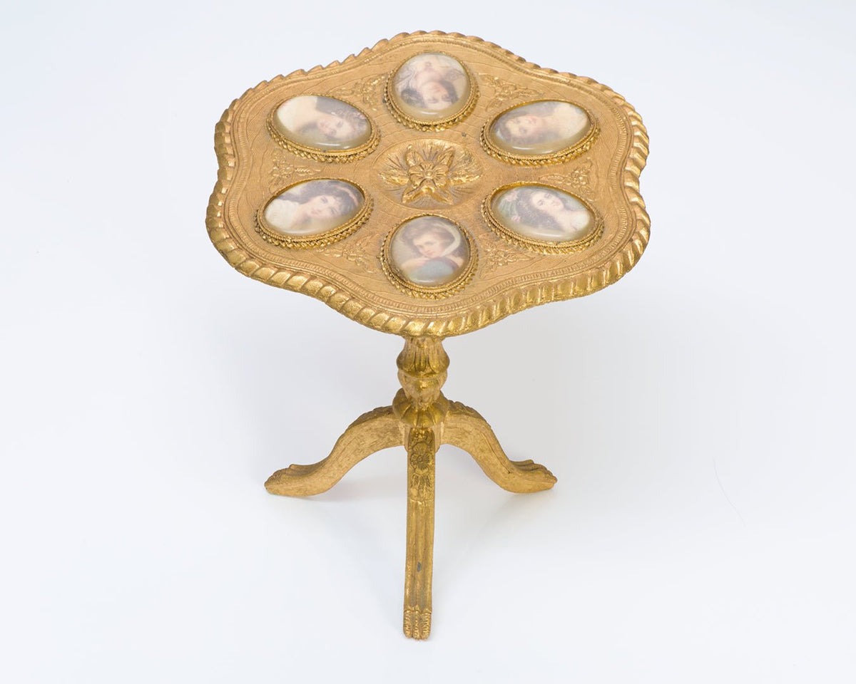 Portrait Table Florenza Victorian Style Miniature Portrait Table