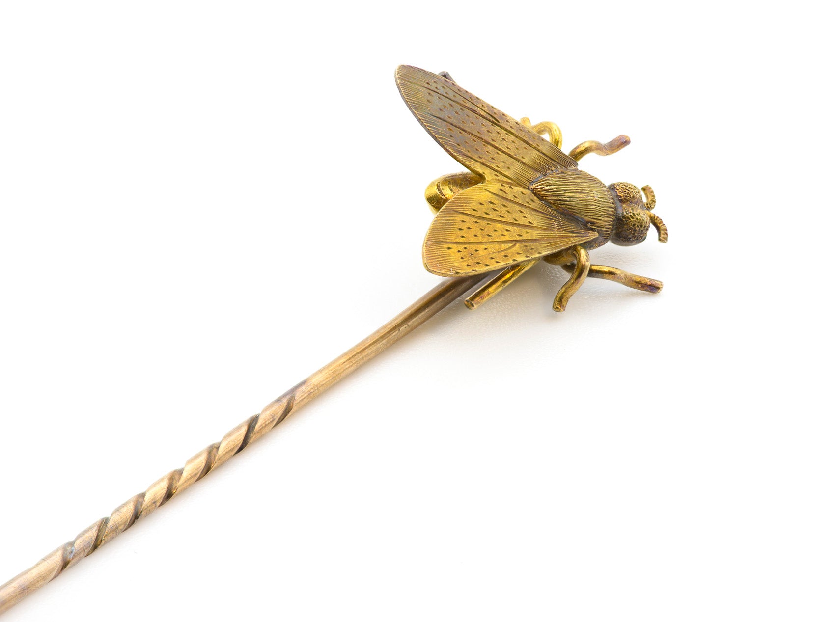 Victorian Gold Stick Pin with Fly Design