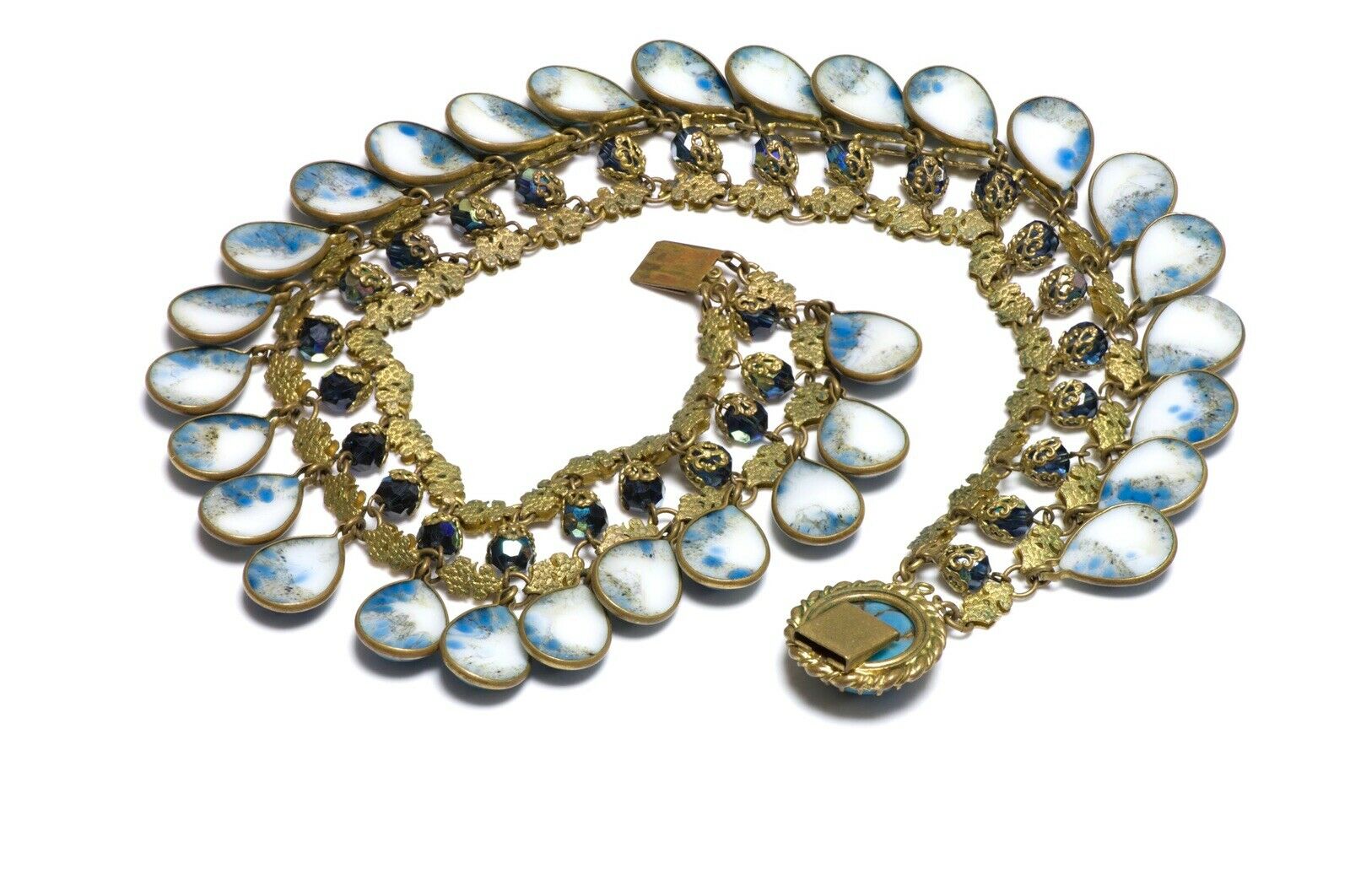 Francoise Montague 1950’s Marble Glass Teardrop Collar Necklace