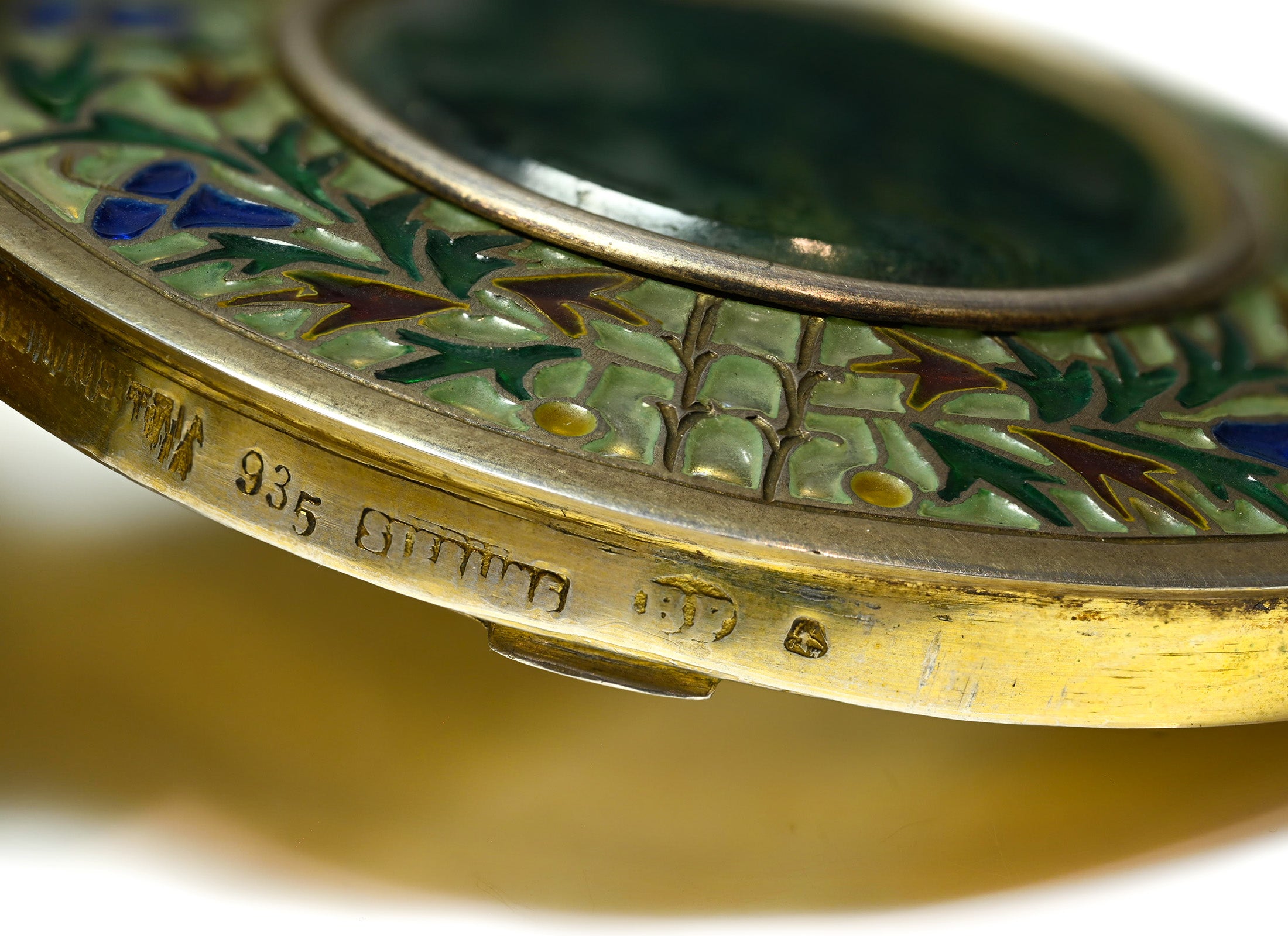 Hallmark Austria Brüder Frank Plique-à-Jour Enamel Agate Silver Compact 