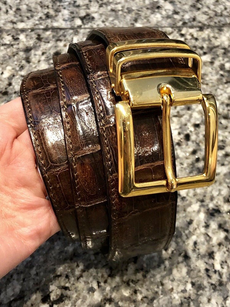 FRATELLI Brown Leather Men’s Belt - DSF Antique Jewelry