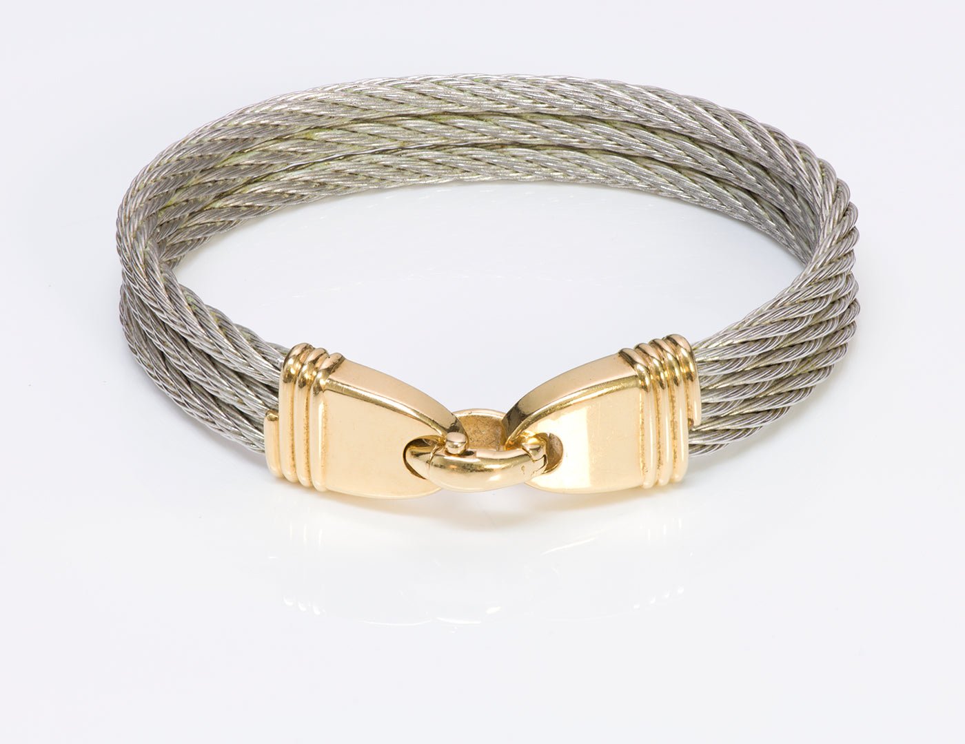 Fred Paris 18K Gold & Steel Force 10 Bracelet - DSF Antique Jewelry