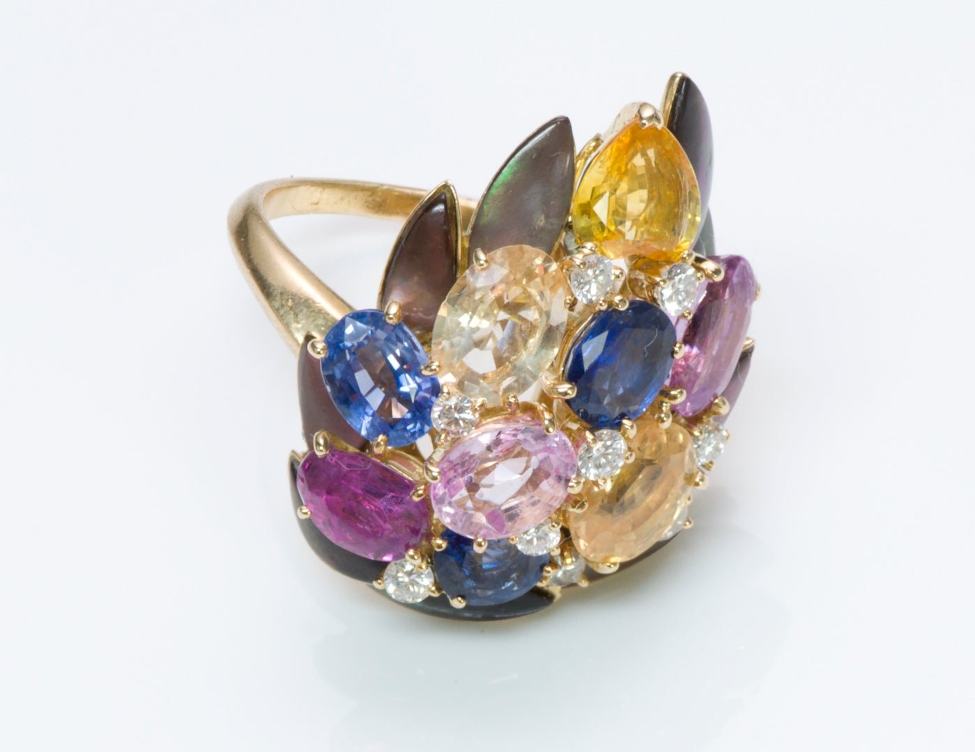 Fred Paris 18K Yellow Gold Sapphire Ring - DSF Antique Jewelry