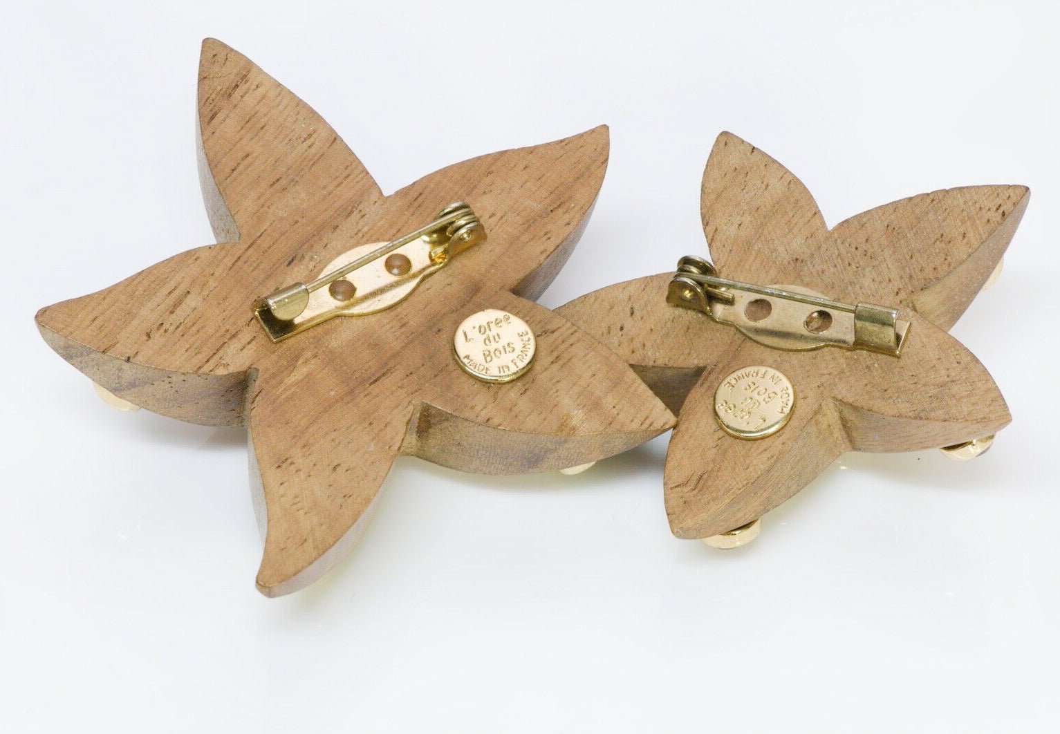 Frederic Beziat L’oree du Bois 18K Gold Wood Starfish Brooches