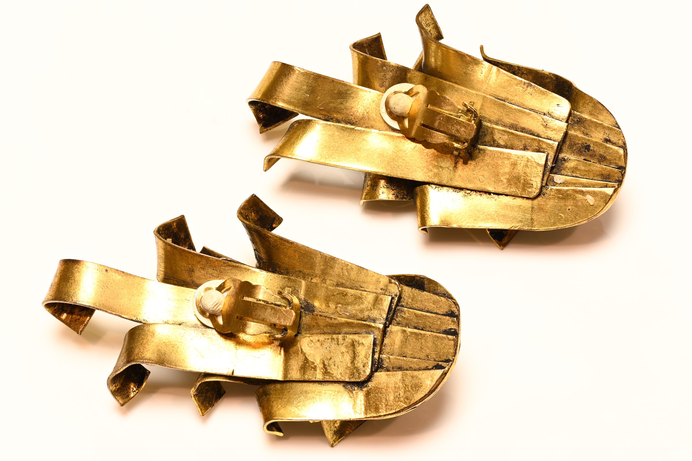 Vintage 1980's French Haute Couture Green Purple Crystal Earrings 3