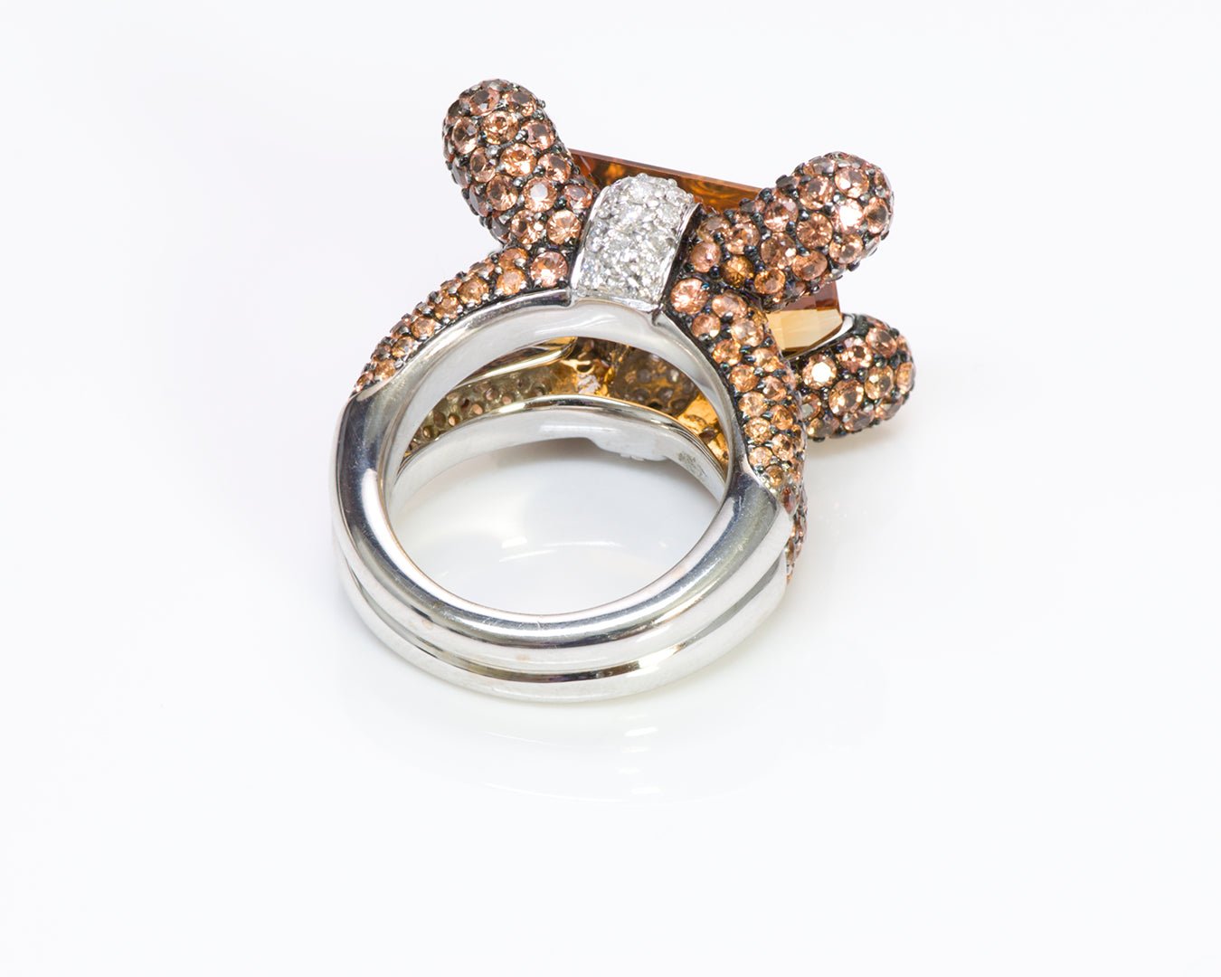 Gemstone Citrine Diamond 18K Gold Ring