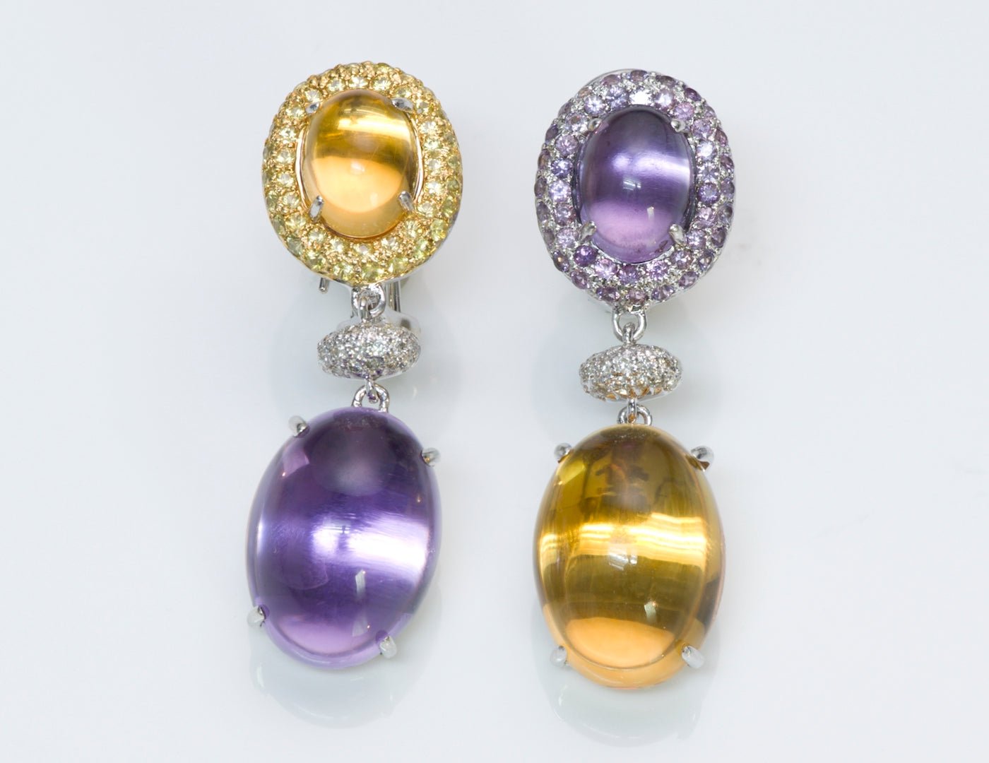 Gemstone & Diamond Gold Earrings