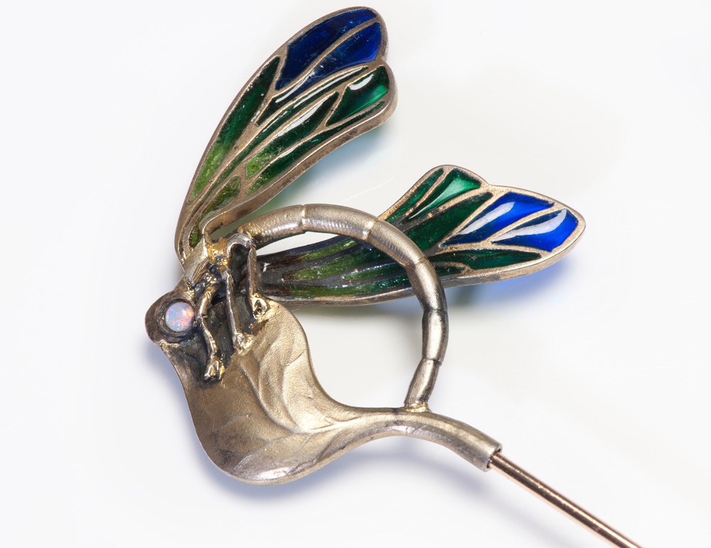 Georg Adam Scheid Silver Plique a Jour Butterfly Hat Pin