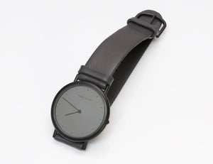 Georg Jensen 347 Watch Grey Leather Strap