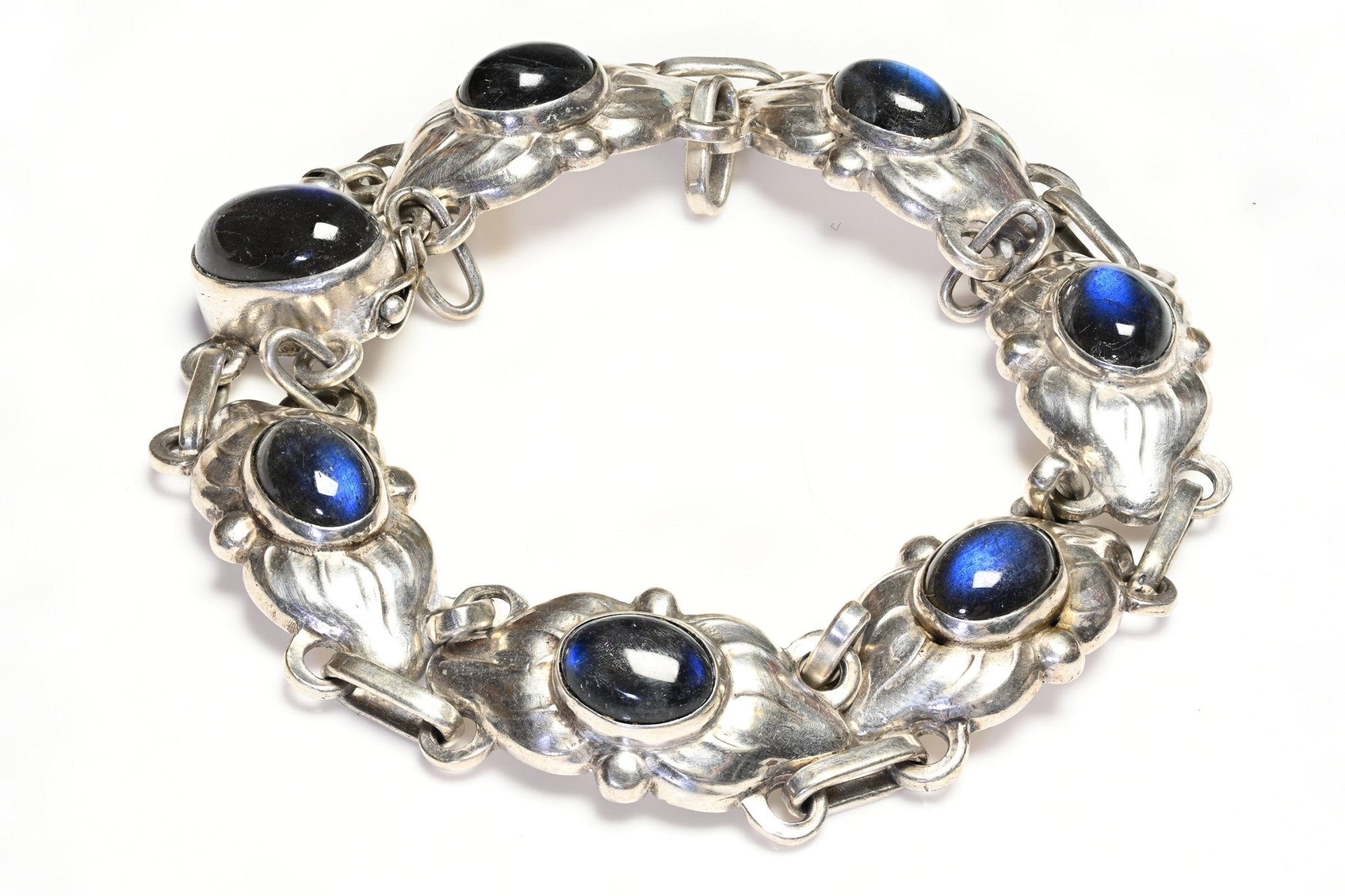 Georg Jensen 830 Silver Labradorite Bracelet - DSF Antique Jewelry